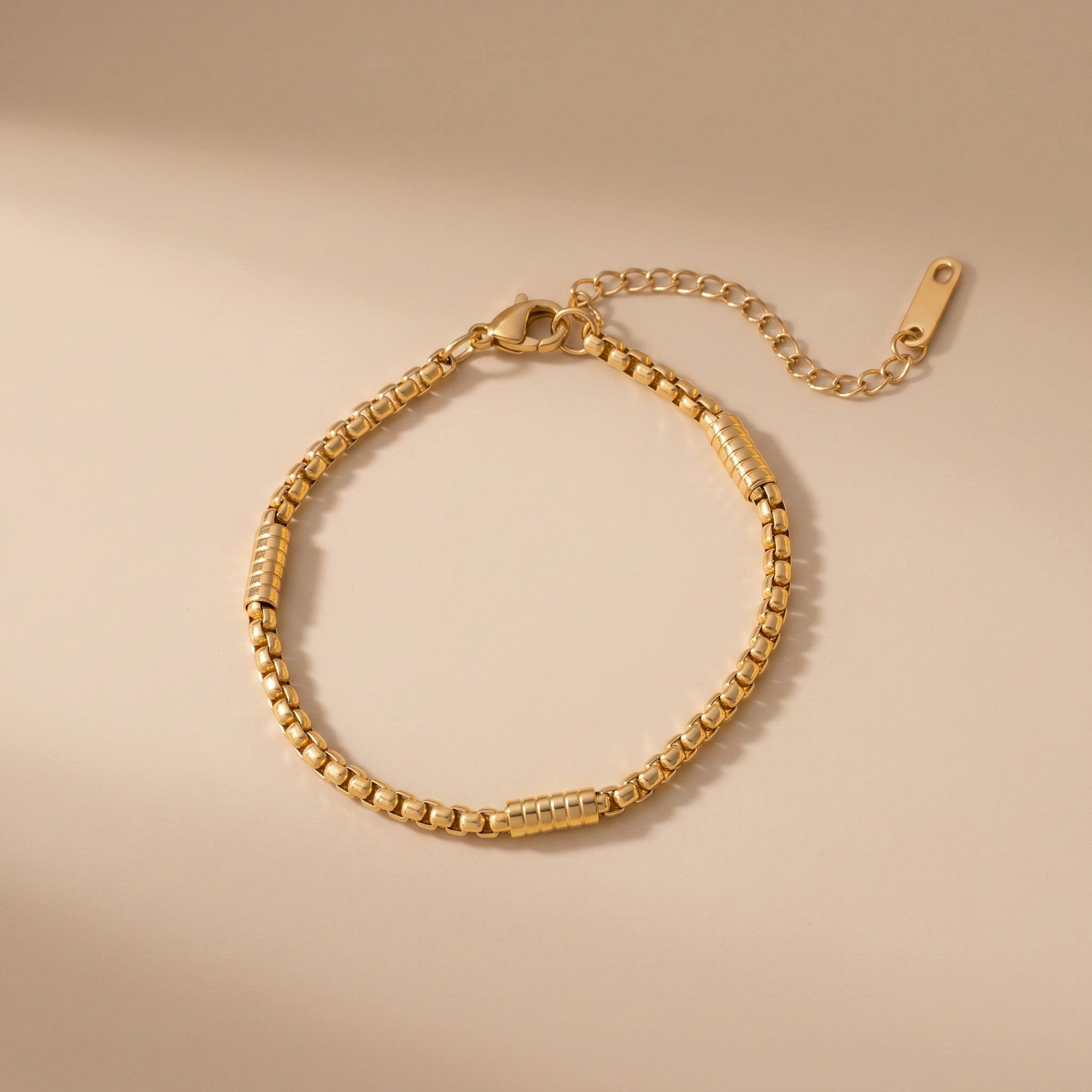 MYKI Gold-Plated Box Link Minimal Bracelet(MKBRAD862G-SSYI)