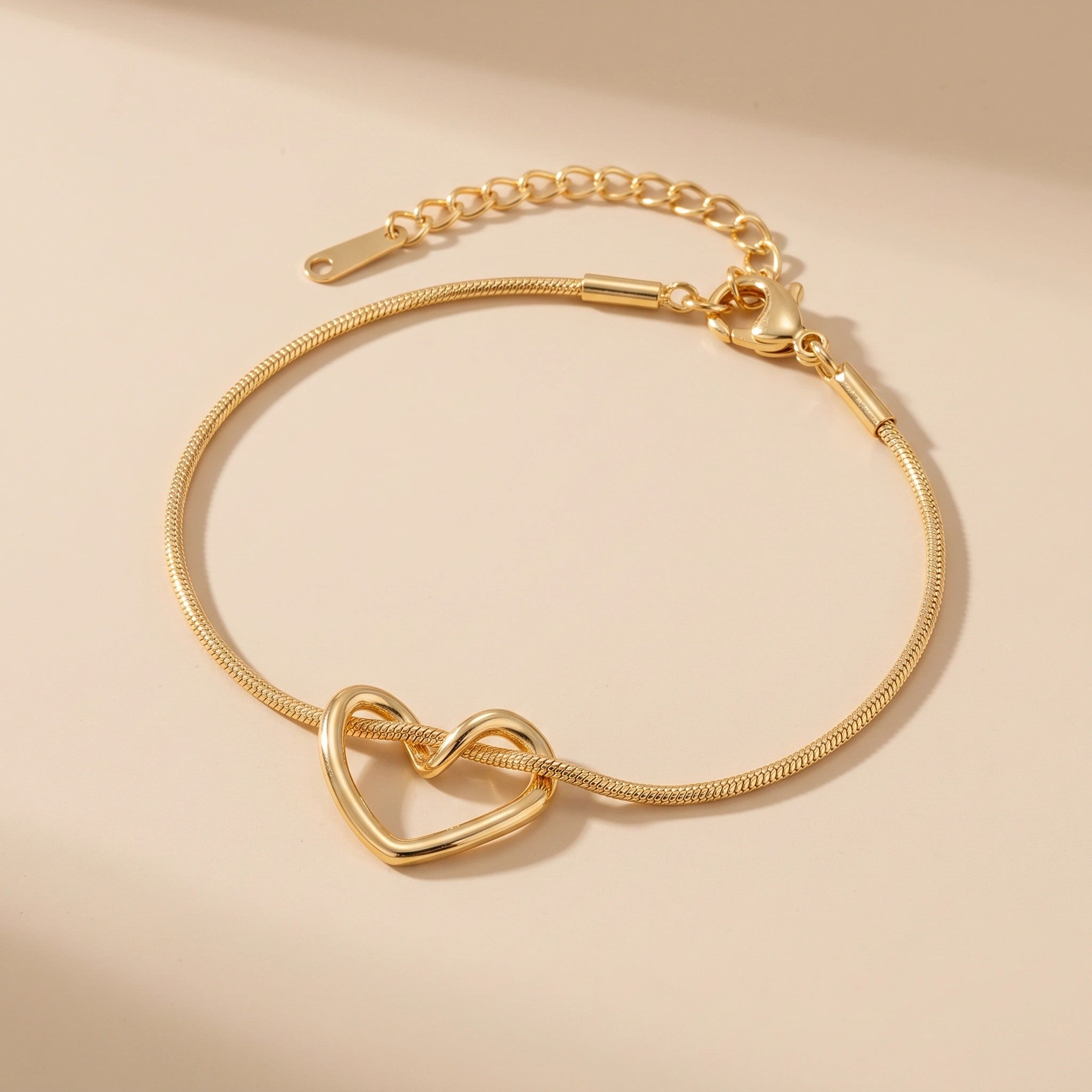 MYKI Open Heart Snake Chain Bracelet(MKBRAD864-SSYI)