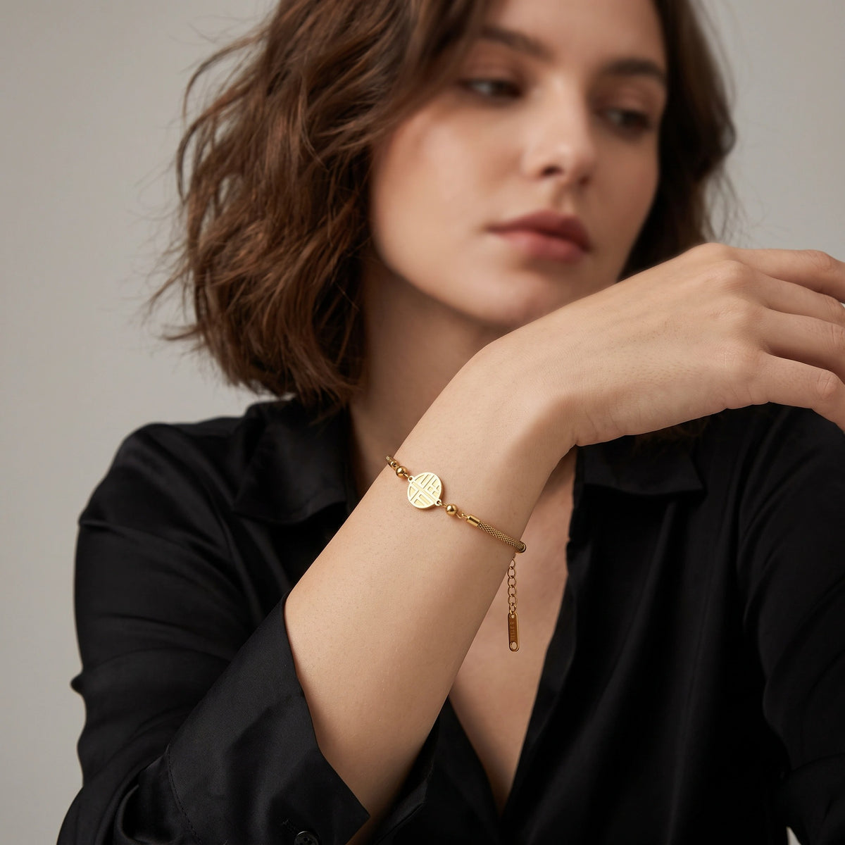 MYKI Gold-Plated Oriental Symbol Bracelet – Lucky Harmony Theme| MYKI(MKBRAD871G-SSYI)