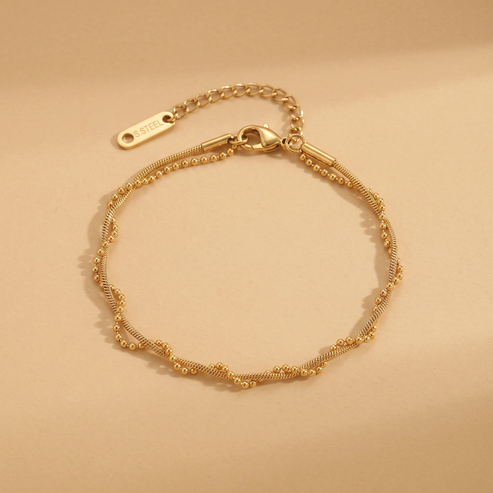 MYKI Gold Plated Dainty Bracelet with Charms | MYKI(MKBRAD873G-SSYI)