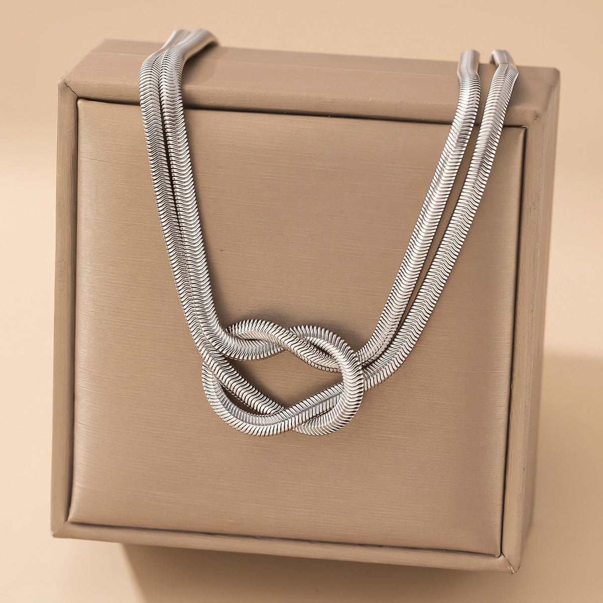 MYKI Knot Design Statement Necklace (MK883-SSYI)