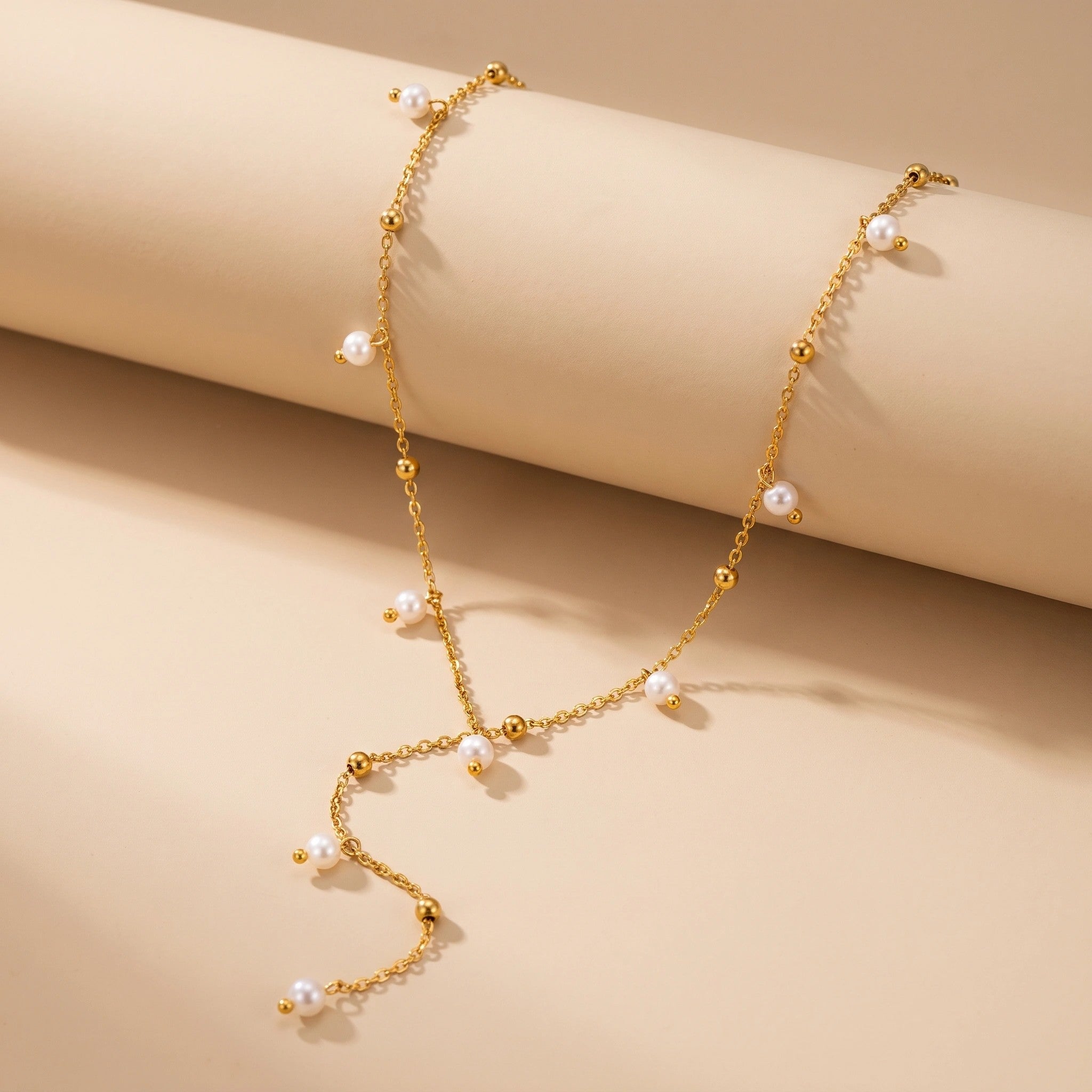MYKI Gold-Plated Pearl Drop Necklace (MK894G-SSYI)