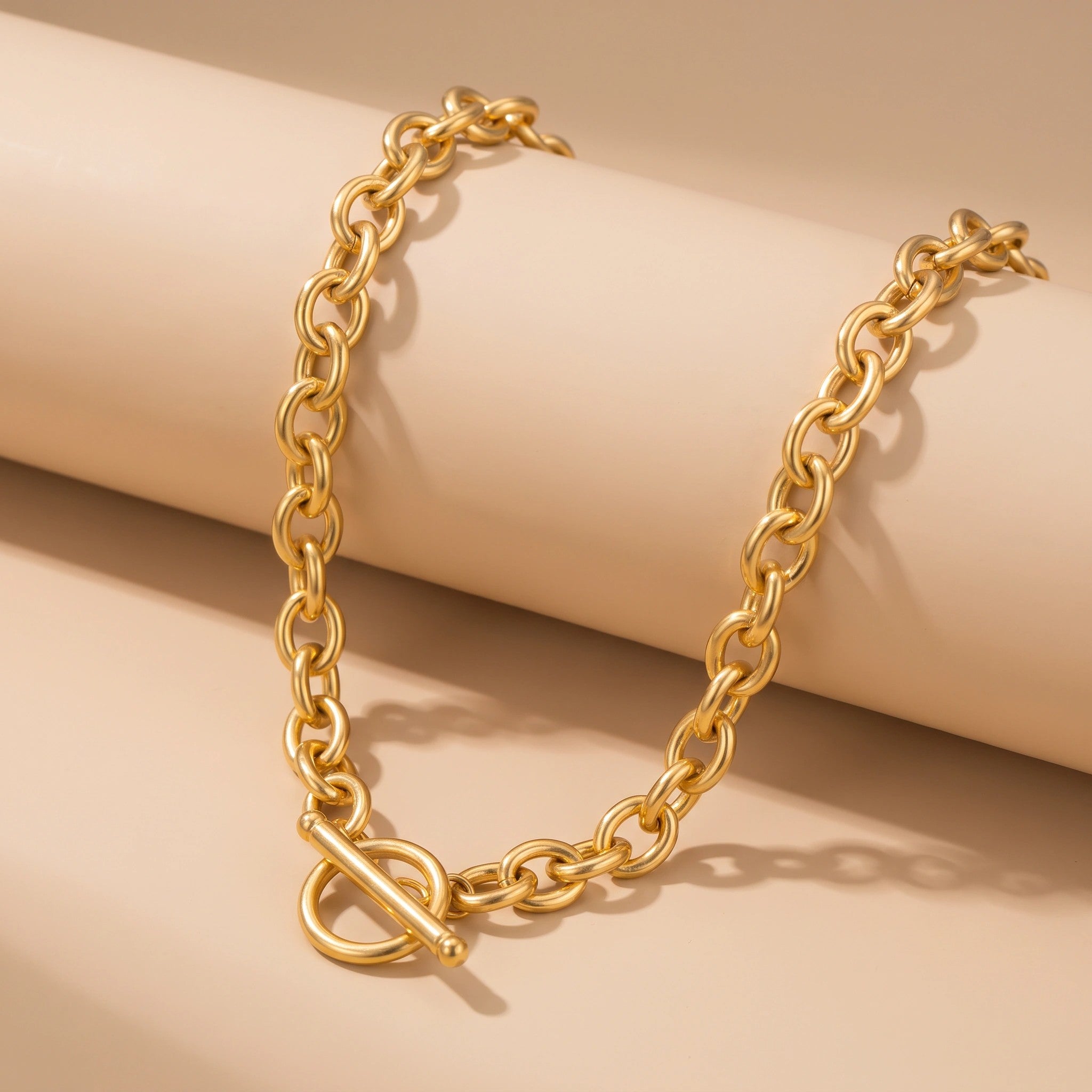 MYKI Gold-Plated Chunky Chain Necklace with Toggle Clasp (MK895G-SSYI)