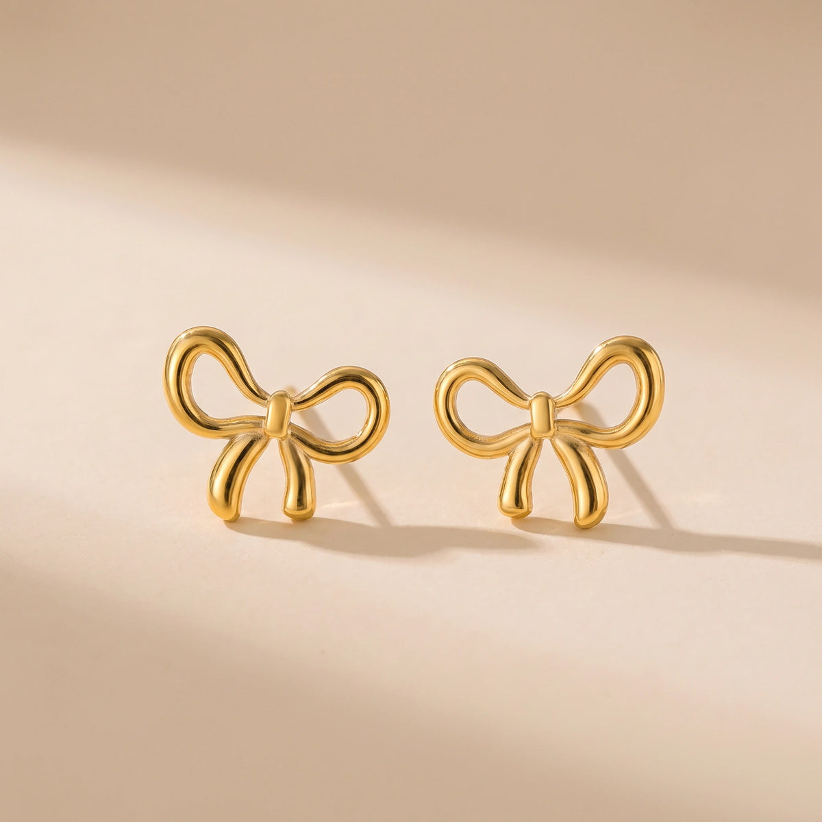 MYKI Gold Plated Bow Design Anti-Tarnish Stud Earrings (MKERCH926G-SSYI)