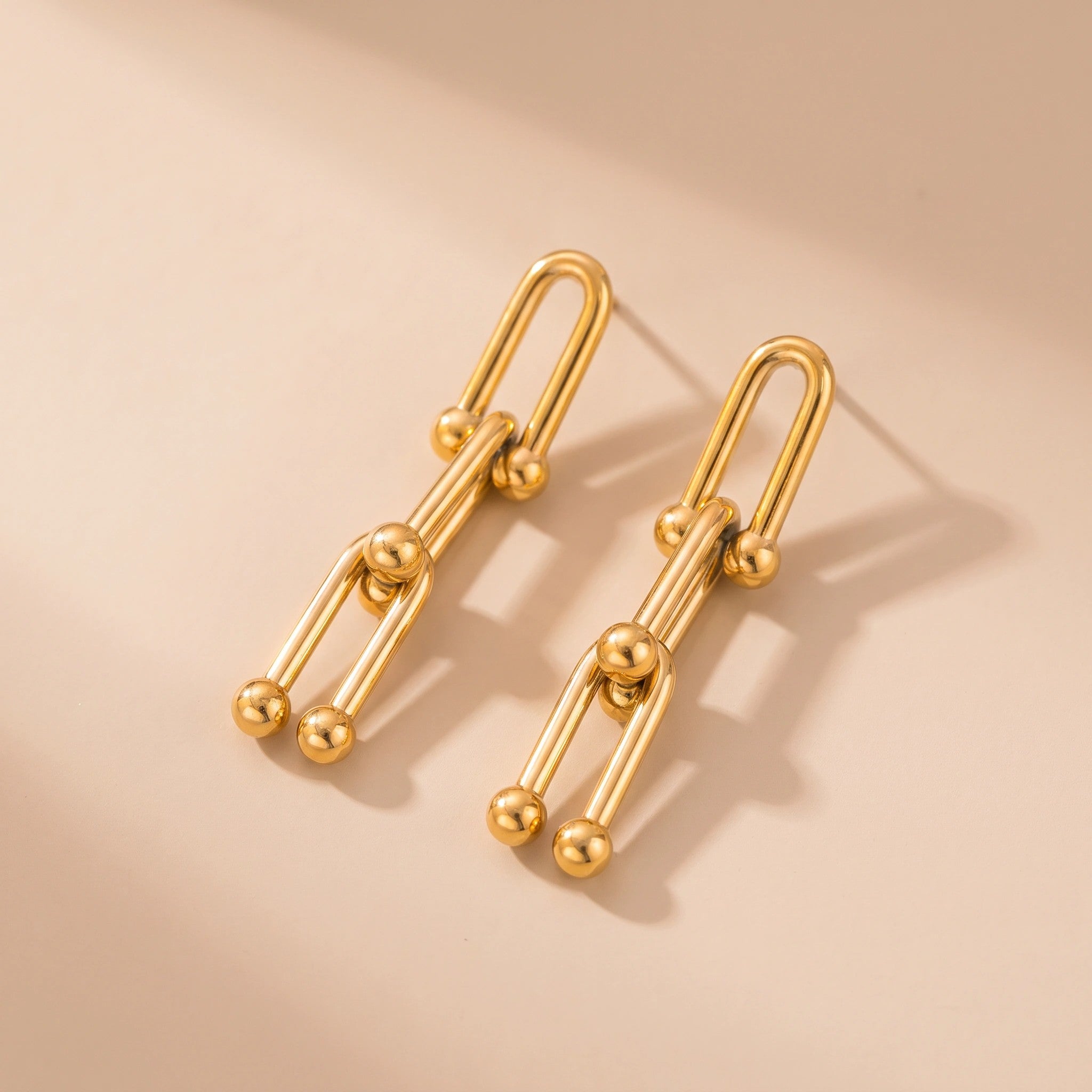 MYKI Geometric Anti-Tarnish Long Dangle Earrings (MKERCH927-SSYI)