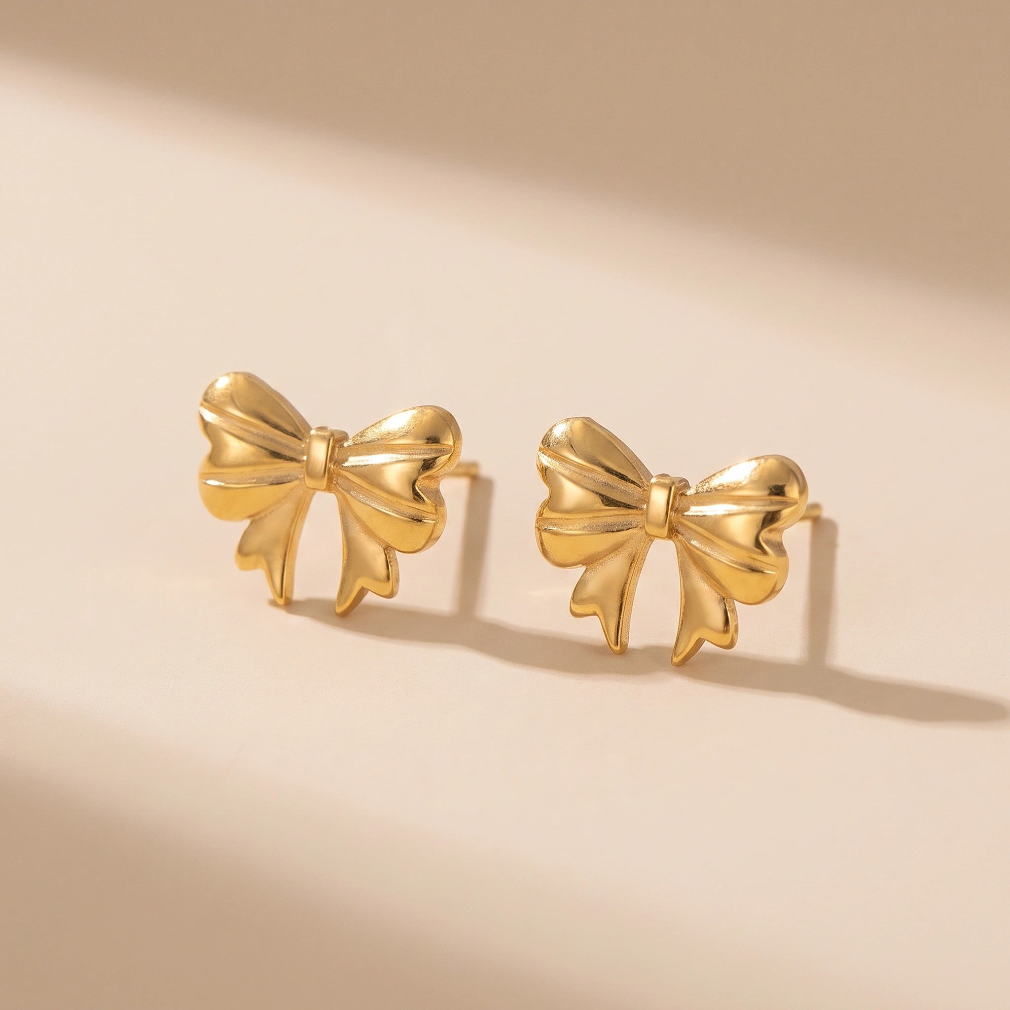 MYKI Gold Plated Bow Design Anti-Tarnish Stud Earrings (MKERCH936G-SSYI)