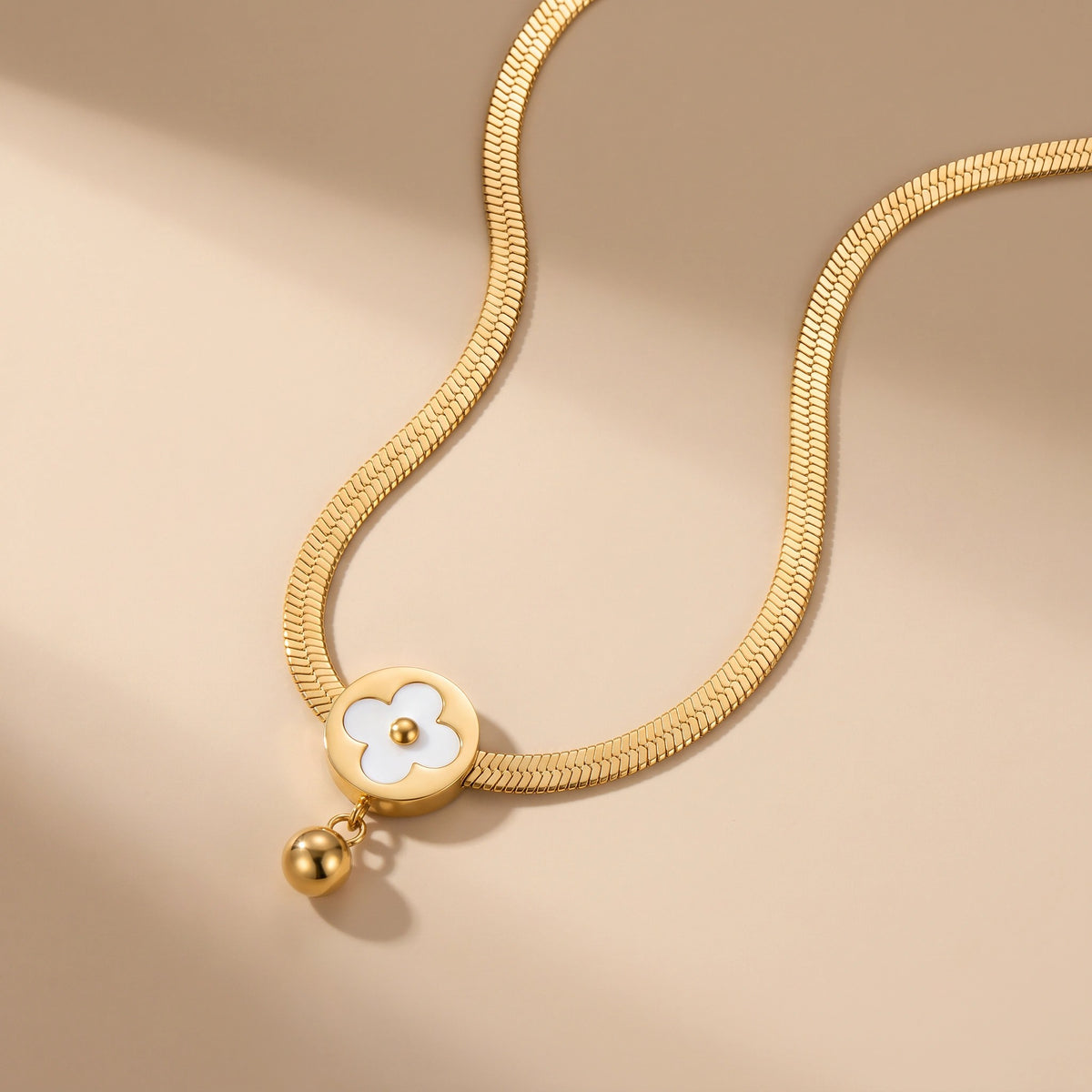 MYKI Anti-Tarnish Blue Clover Charm Necklace (MK937G-SSYI)