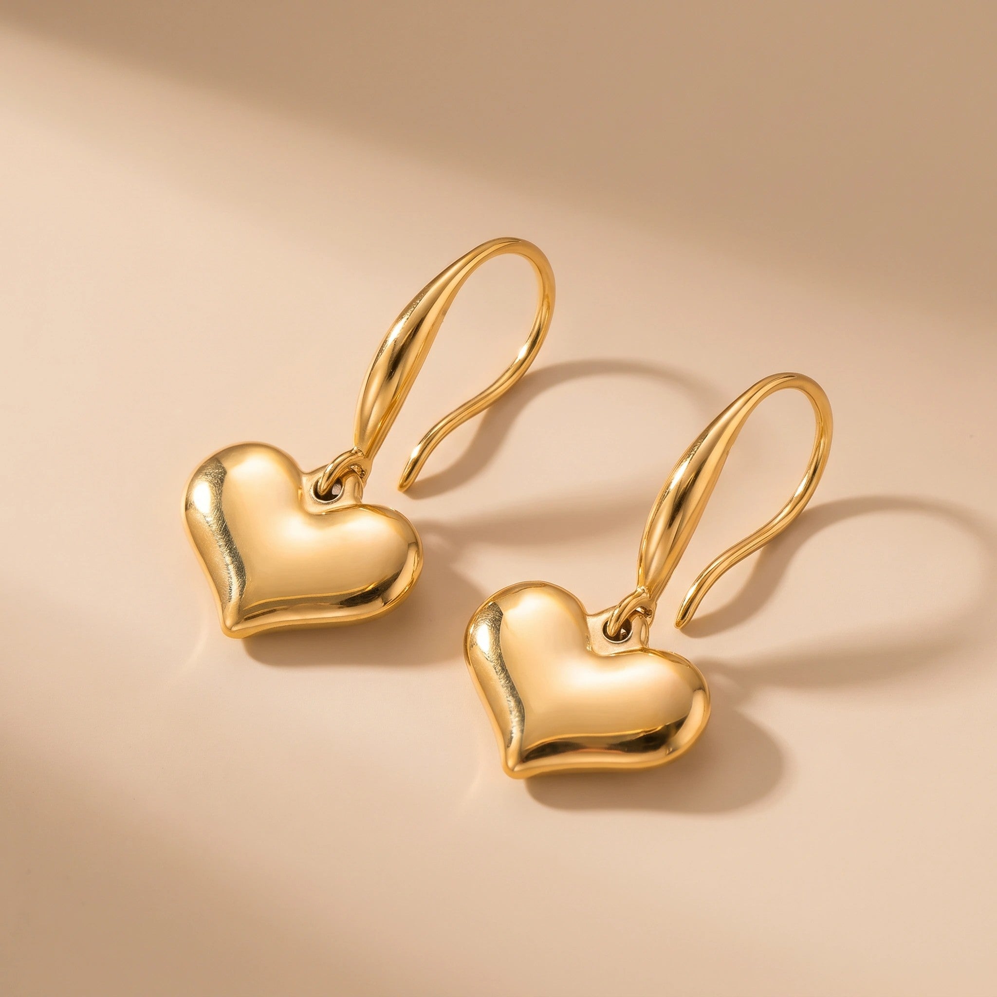 MYKI Gold Plated Heart Drop Anti-Tarnish Earrings (MKERCH939G-SSYI)