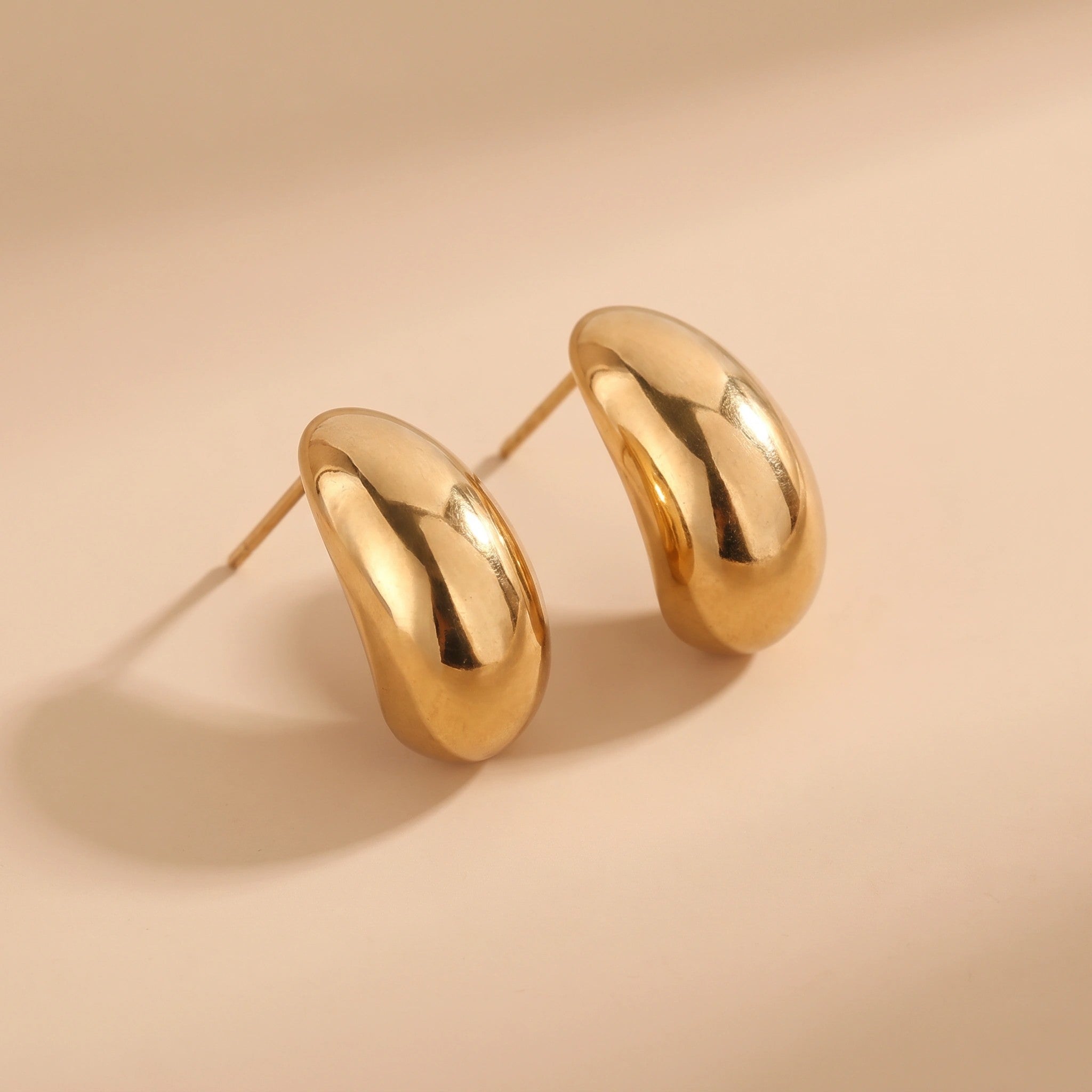 MYKI Sculptural Bean Anti-Tarnish Stud Earrings (MKERCH941-SSYI)