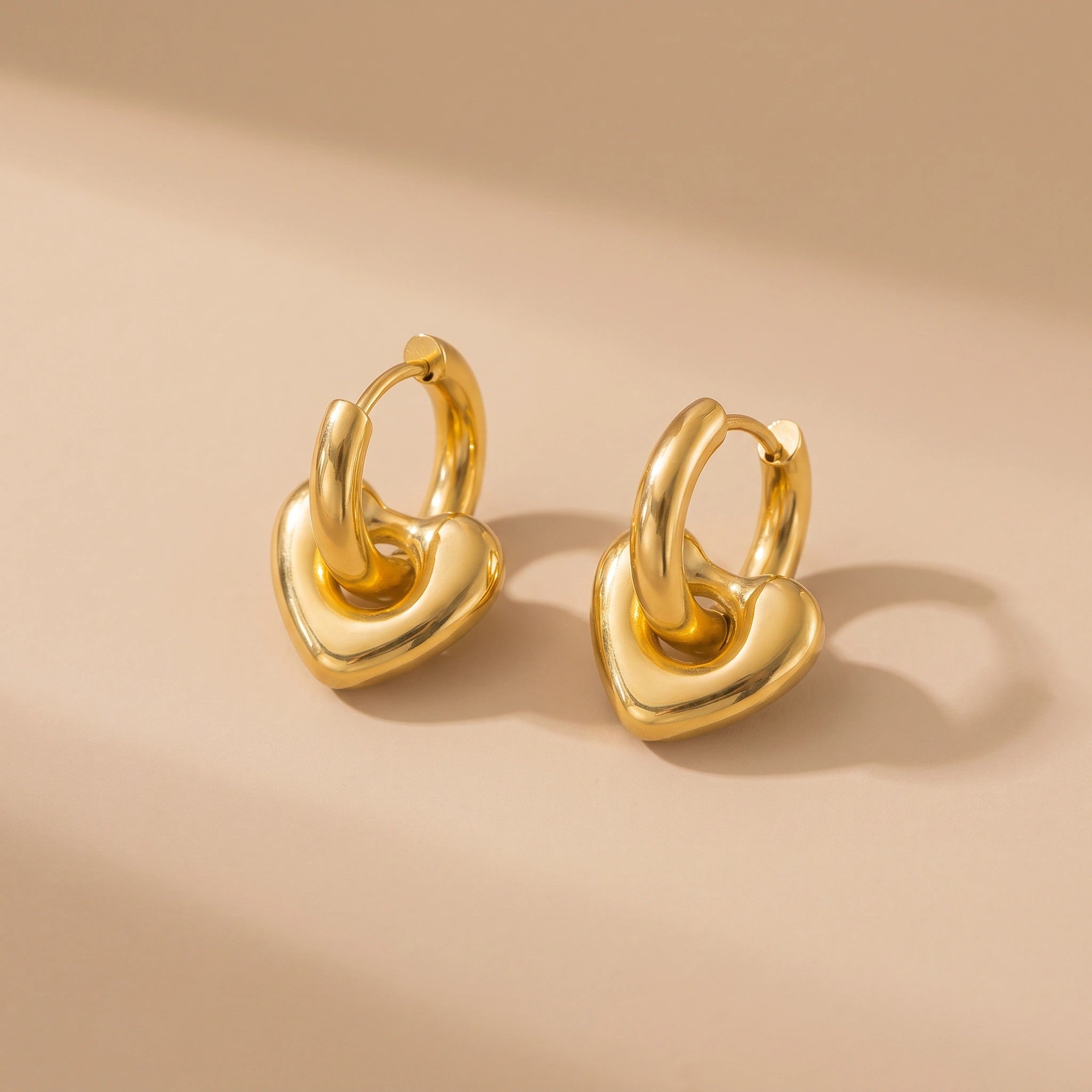 MYKI Heart Charm Anti-Tarnish Hoop Earrings (MKERCH949-SSYI)