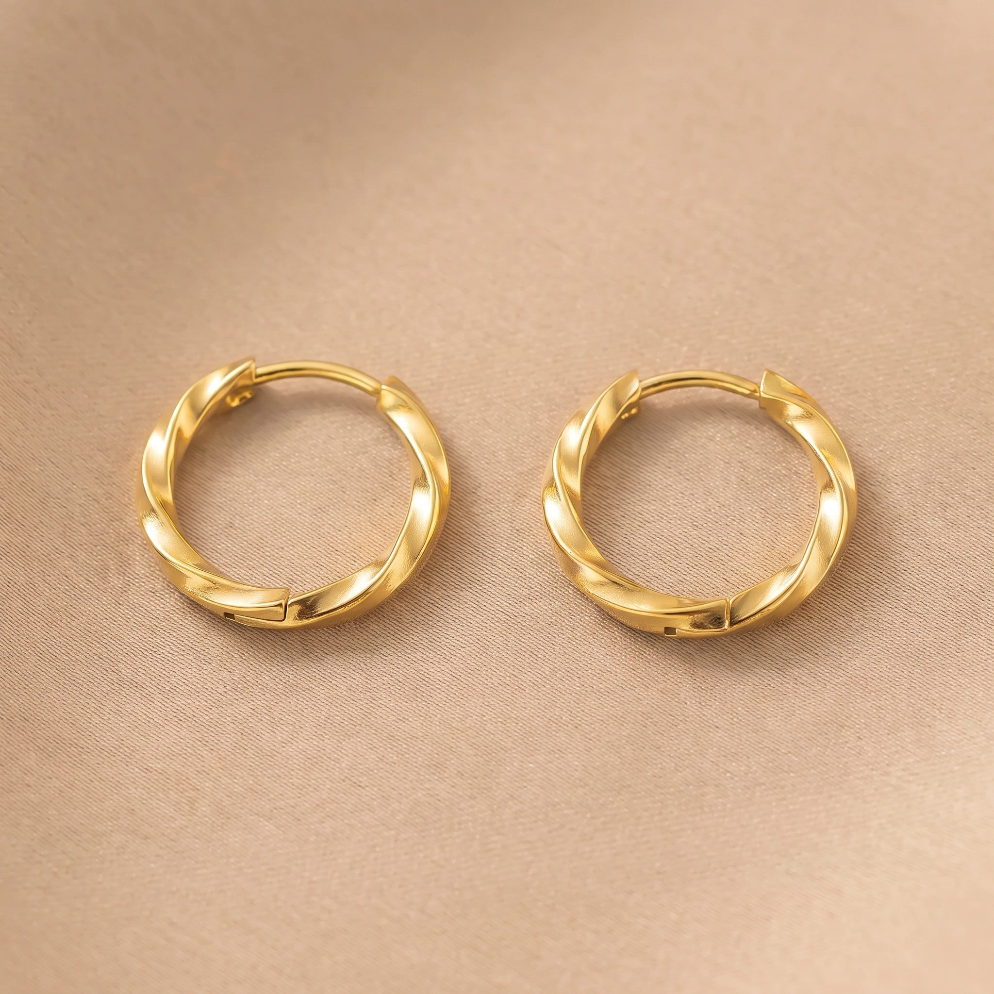 MYKI Braided Hoop Anti-Tarnish Earrings (MKERCH953-SSYI)