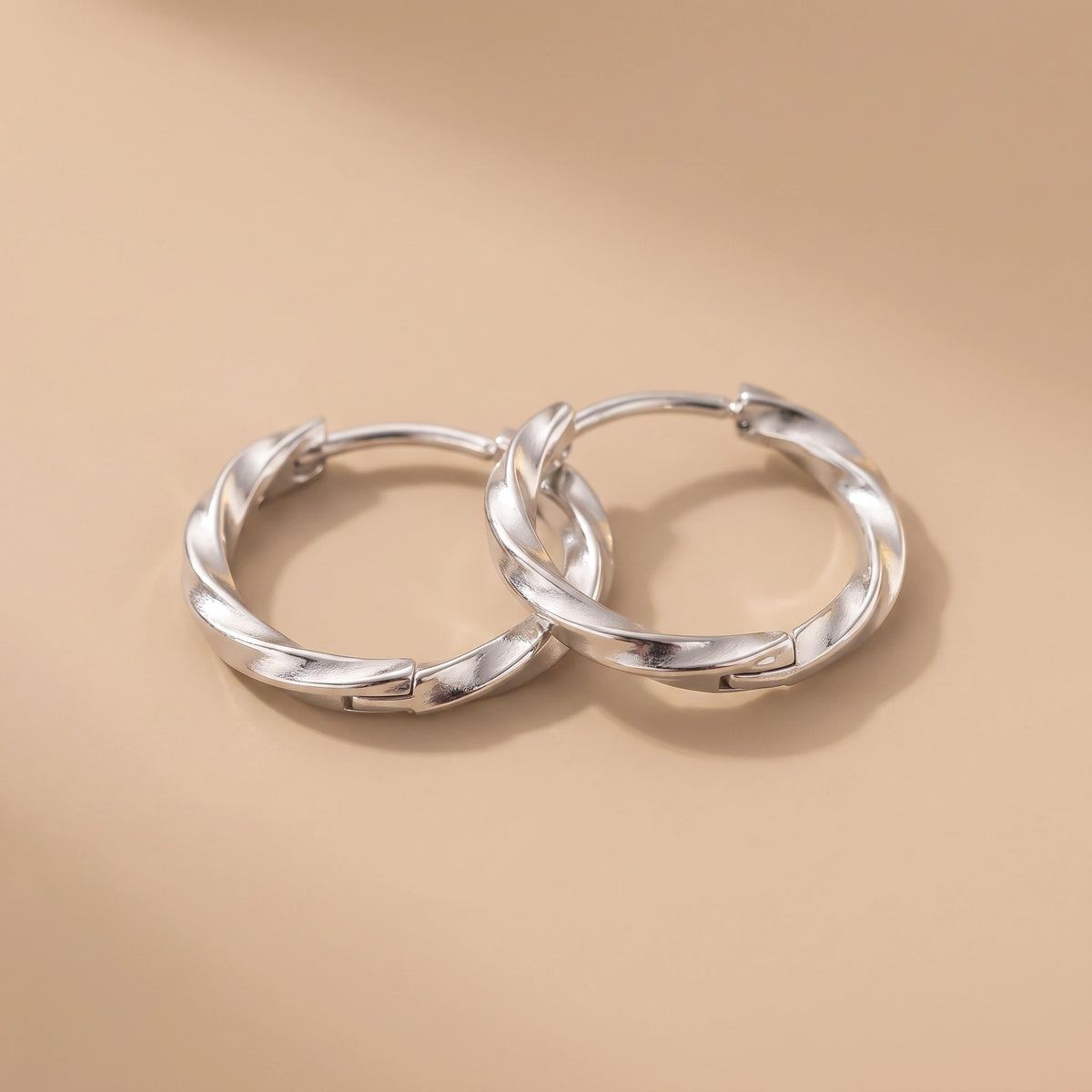 MYKI Braided Hoop Anti-Tarnish Earrings (MKERCH953-SSYI)
