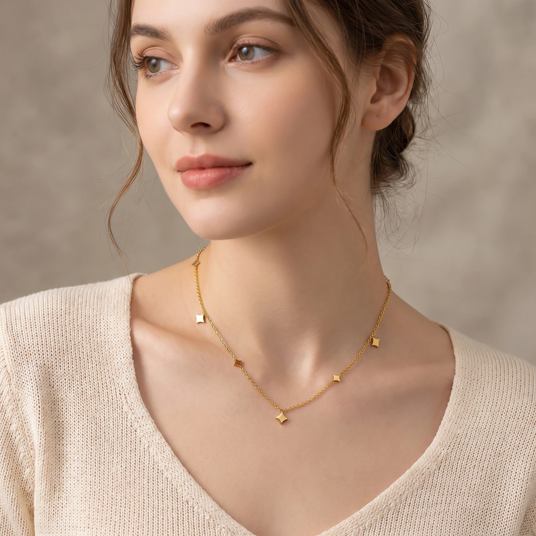 MYKI Anti-Tarnish Minimal Star Gold Necklace (MK959G-SSYI)
