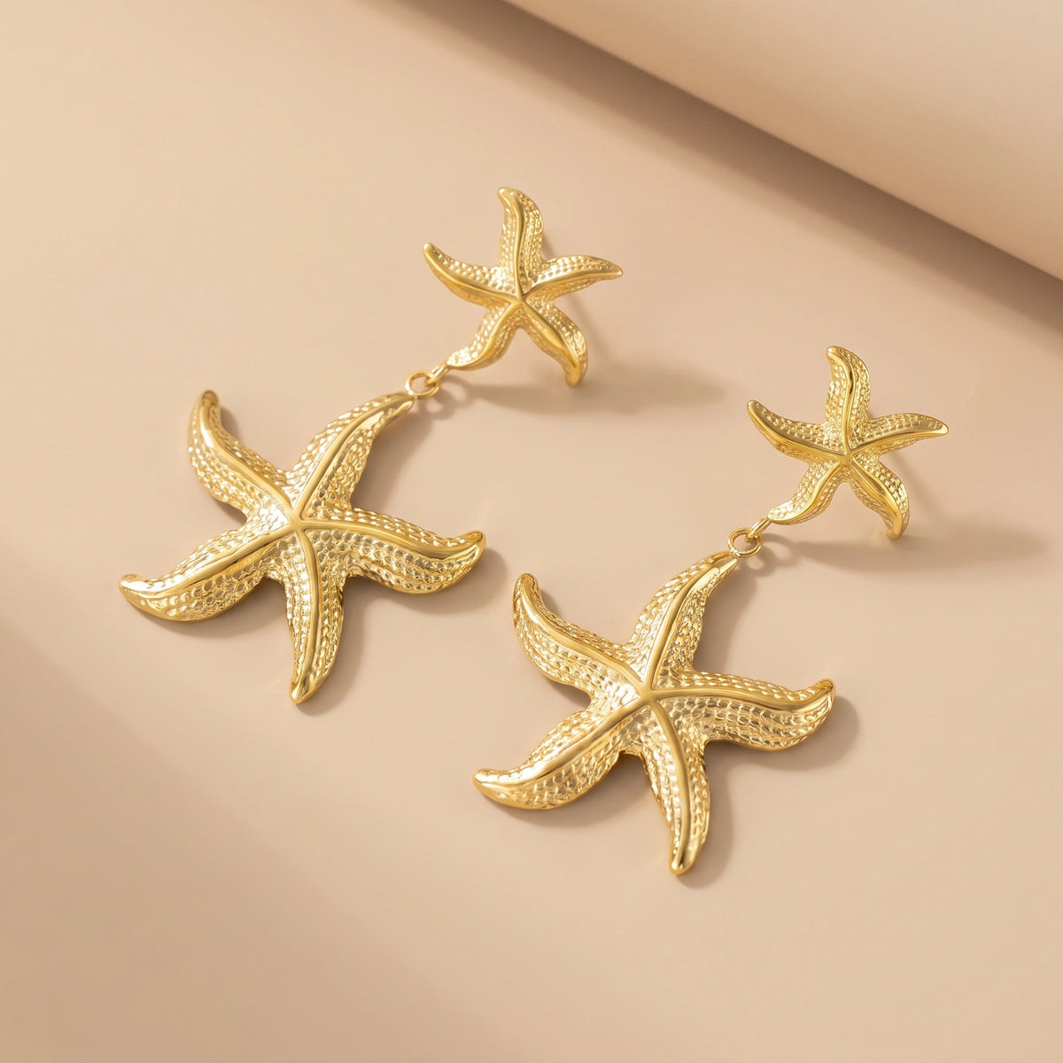 MYKI Gold Plated Starfish Anti-Tarnish Drop Earrings (MKERCH962G-SSYI)