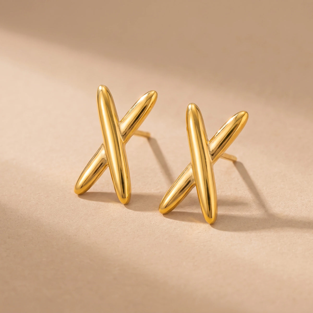 MYKI Anti-Tarnish Cross Stud Earrings (MKERCH971-SSYI)