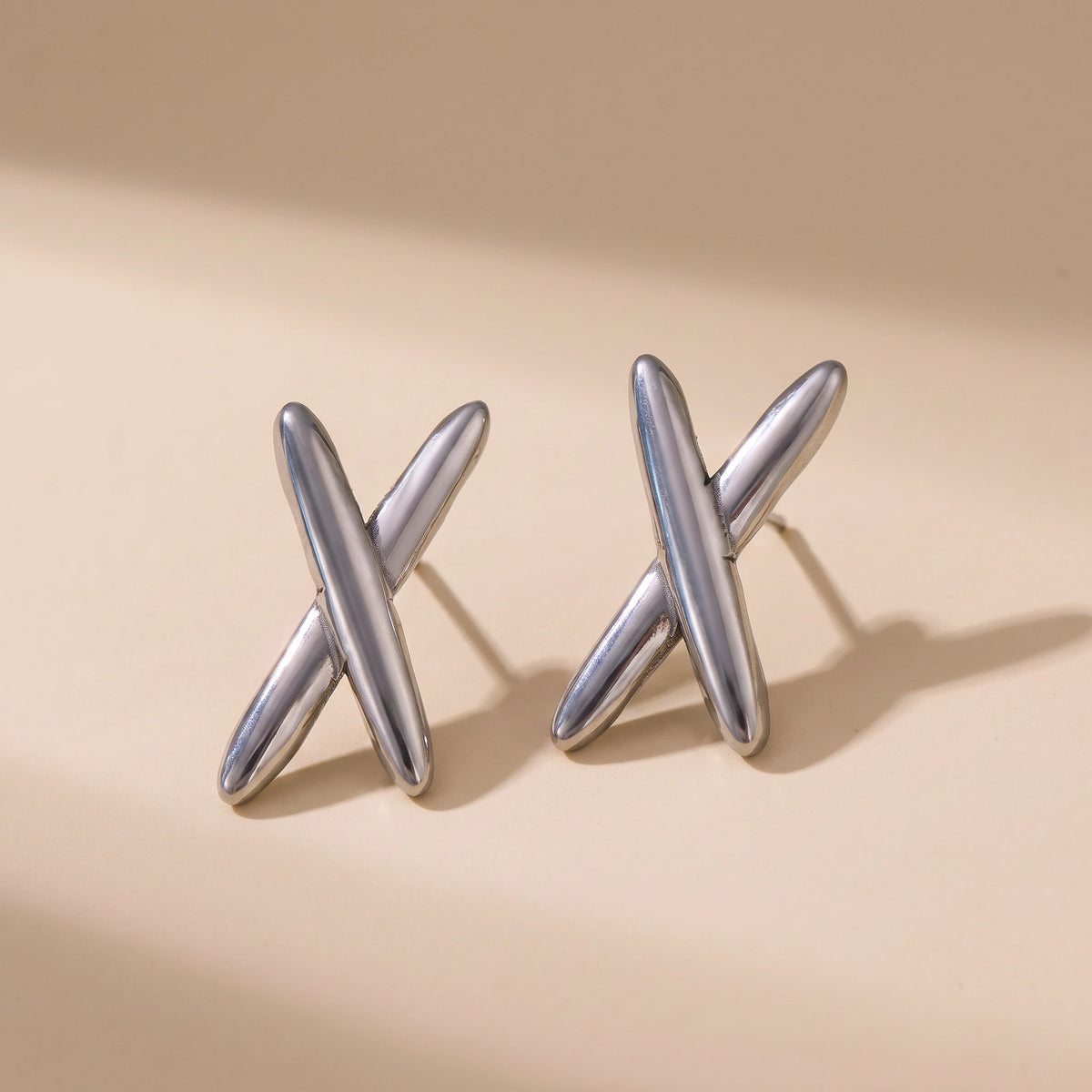 MYKI Anti-Tarnish Cross Stud Earrings (MKERCH971-SSYI)