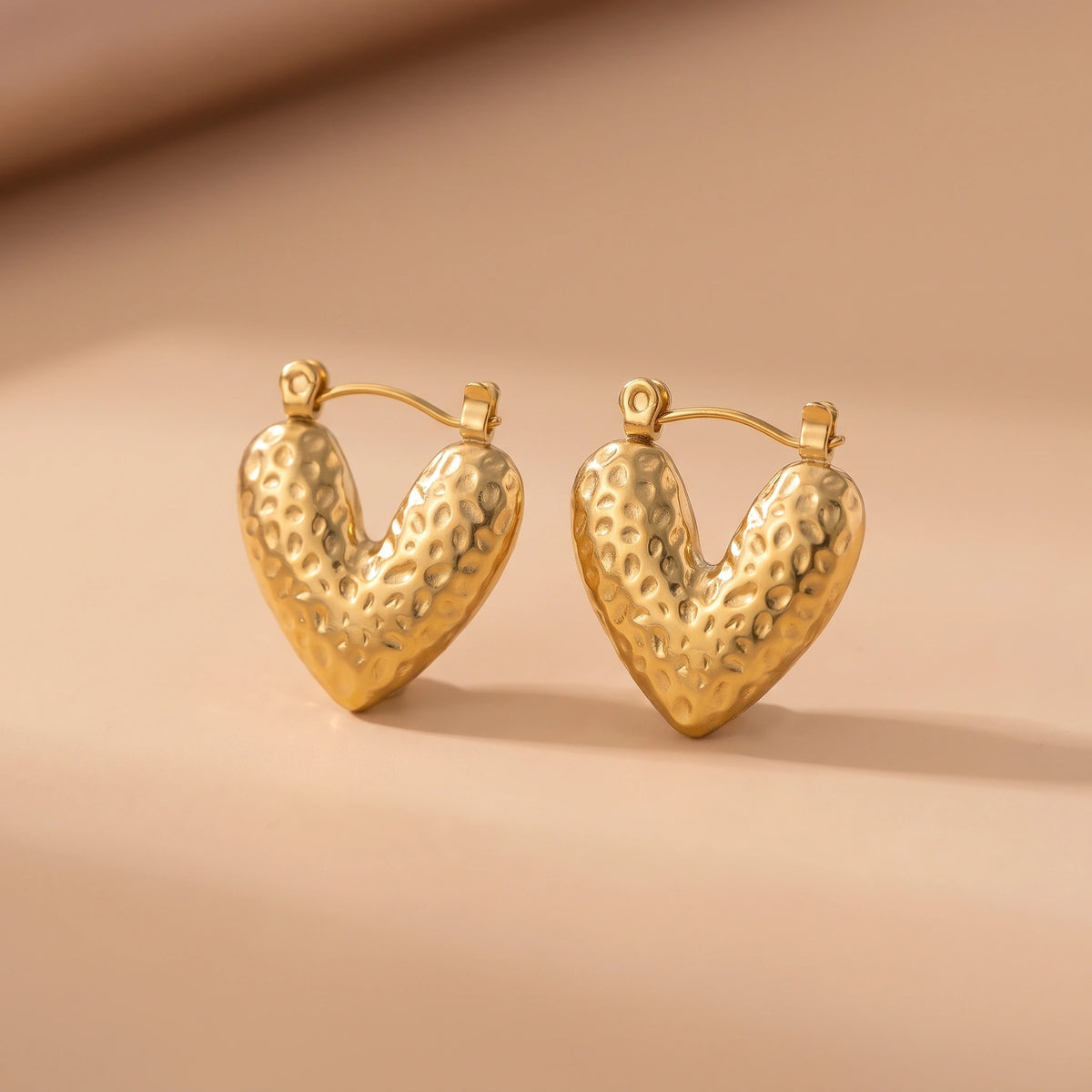 MYKI Gold Plated Anti-Tarnish Heart Hoop Earrings (MKERCH979G-SSYI)