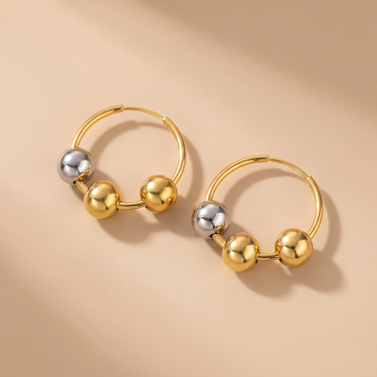MYKI Gold & Dual Tone Hoop Earrings | Anti Tarnish (MKERCH987G-SSYI)