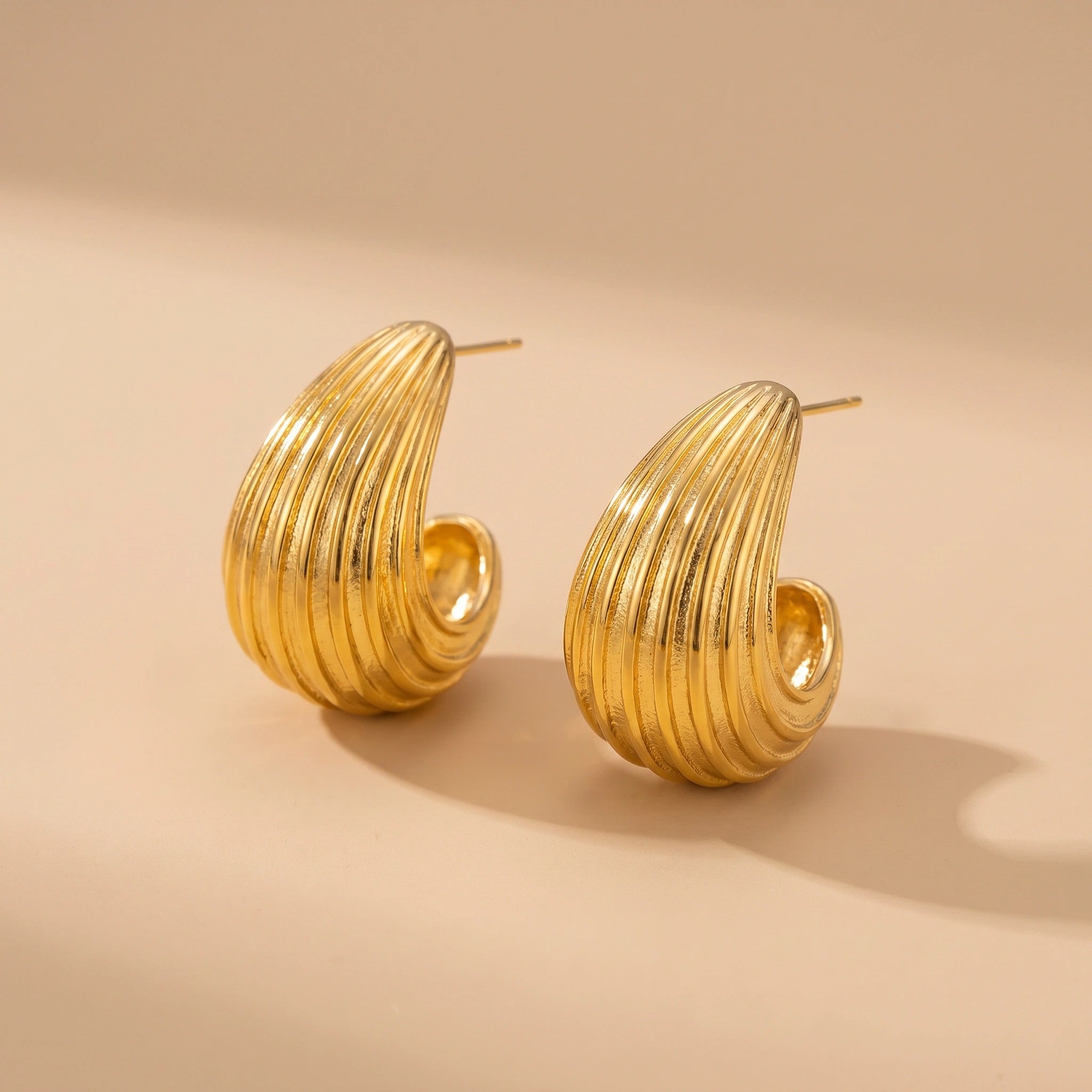 MYKI Textured Swirl Anti-Tarnish Earrings | MYKI (MKERCH988-SSYI)