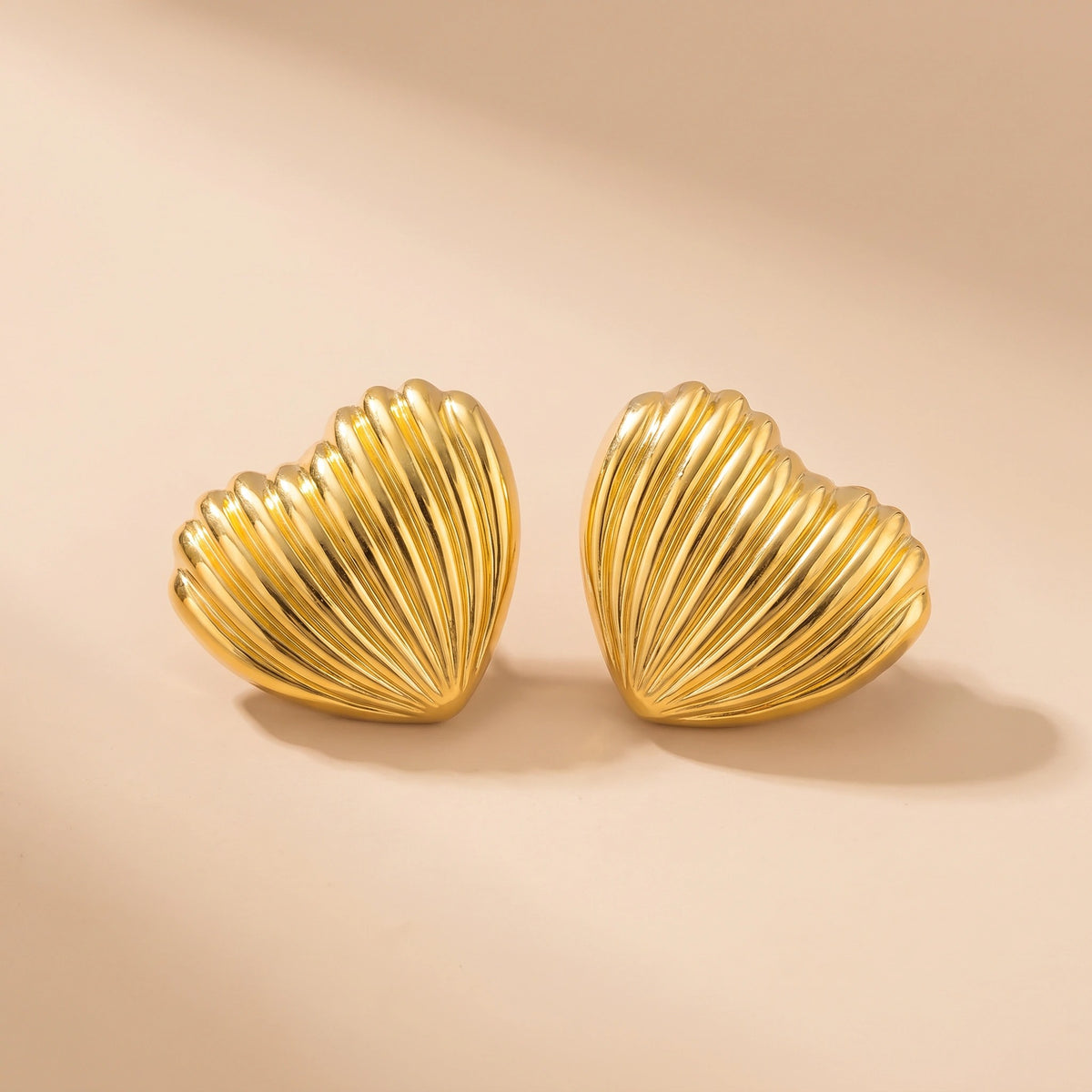 MYKI Textured Heart Stud Earrings | Anti Tarnish (MKERCH996-SSYI)