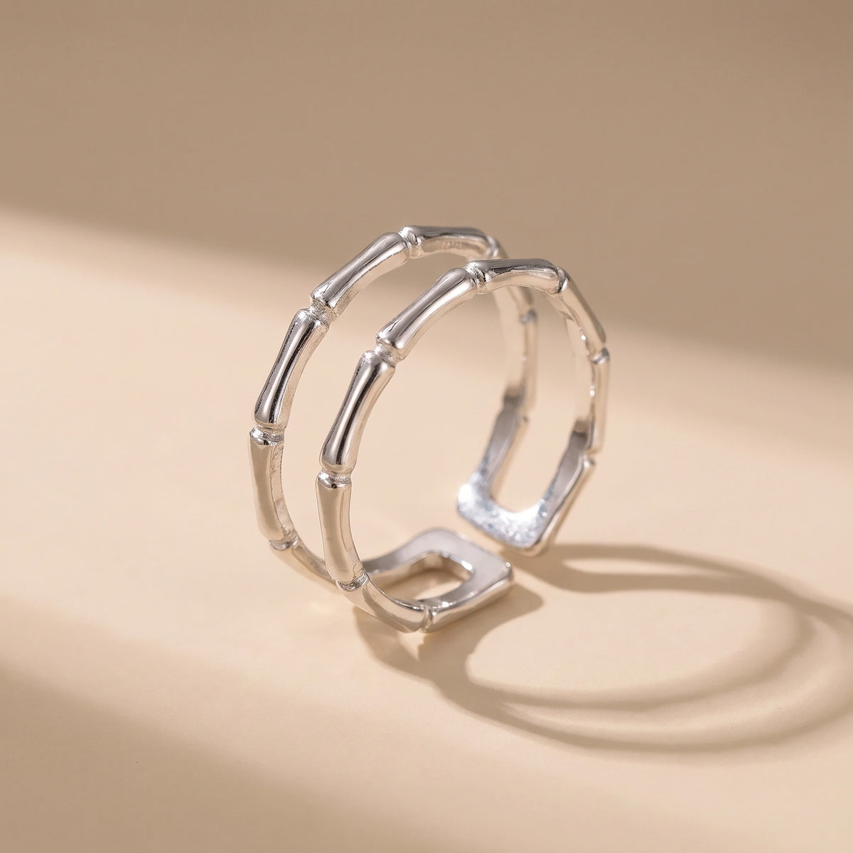 MYKI Bamboo Style Adjustable Ring | Anti-Tarnish Finish (MKR728-SSYI)