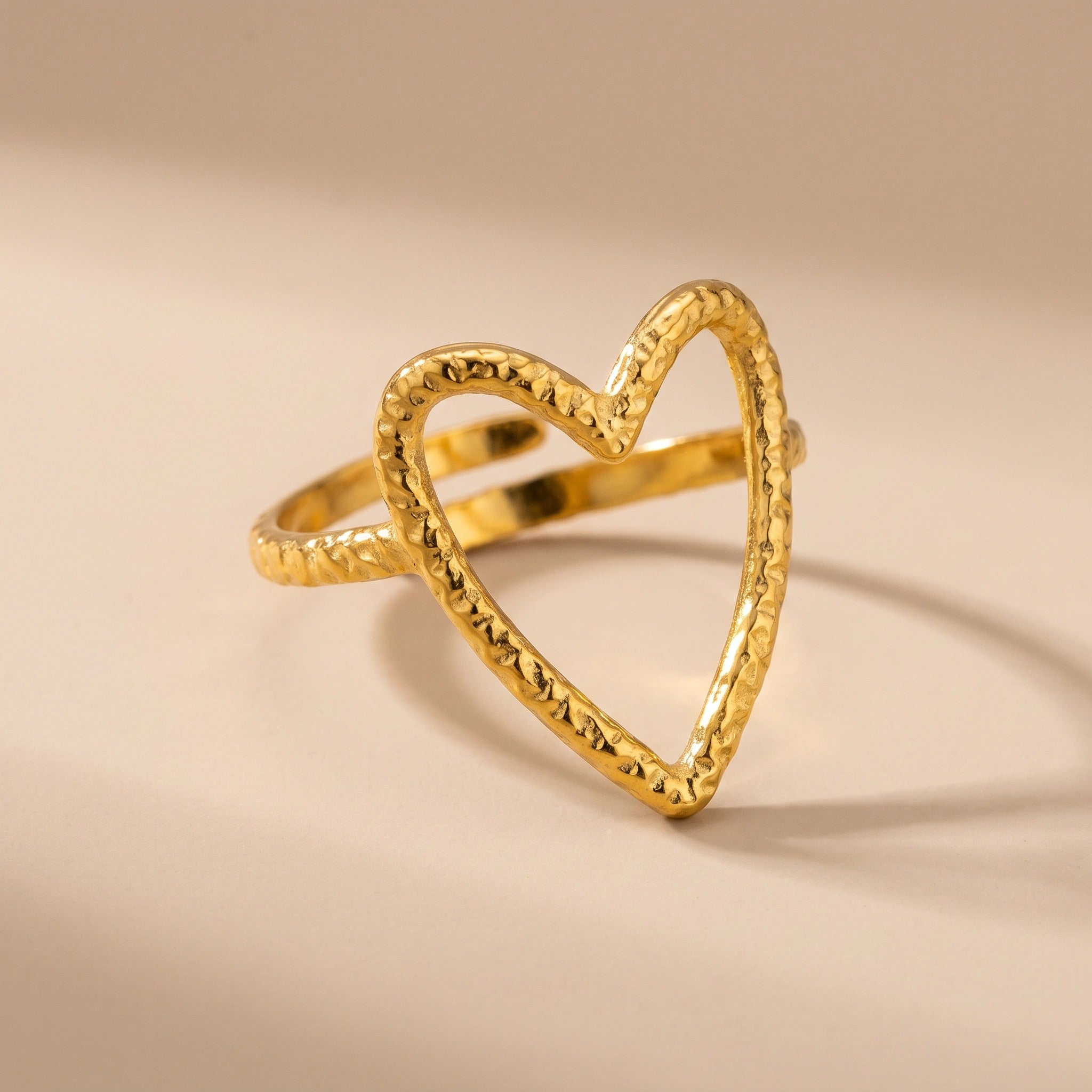MYKI Open Heart Adjustable Ring | Handcrafted Finish (MKR729-SSYI)