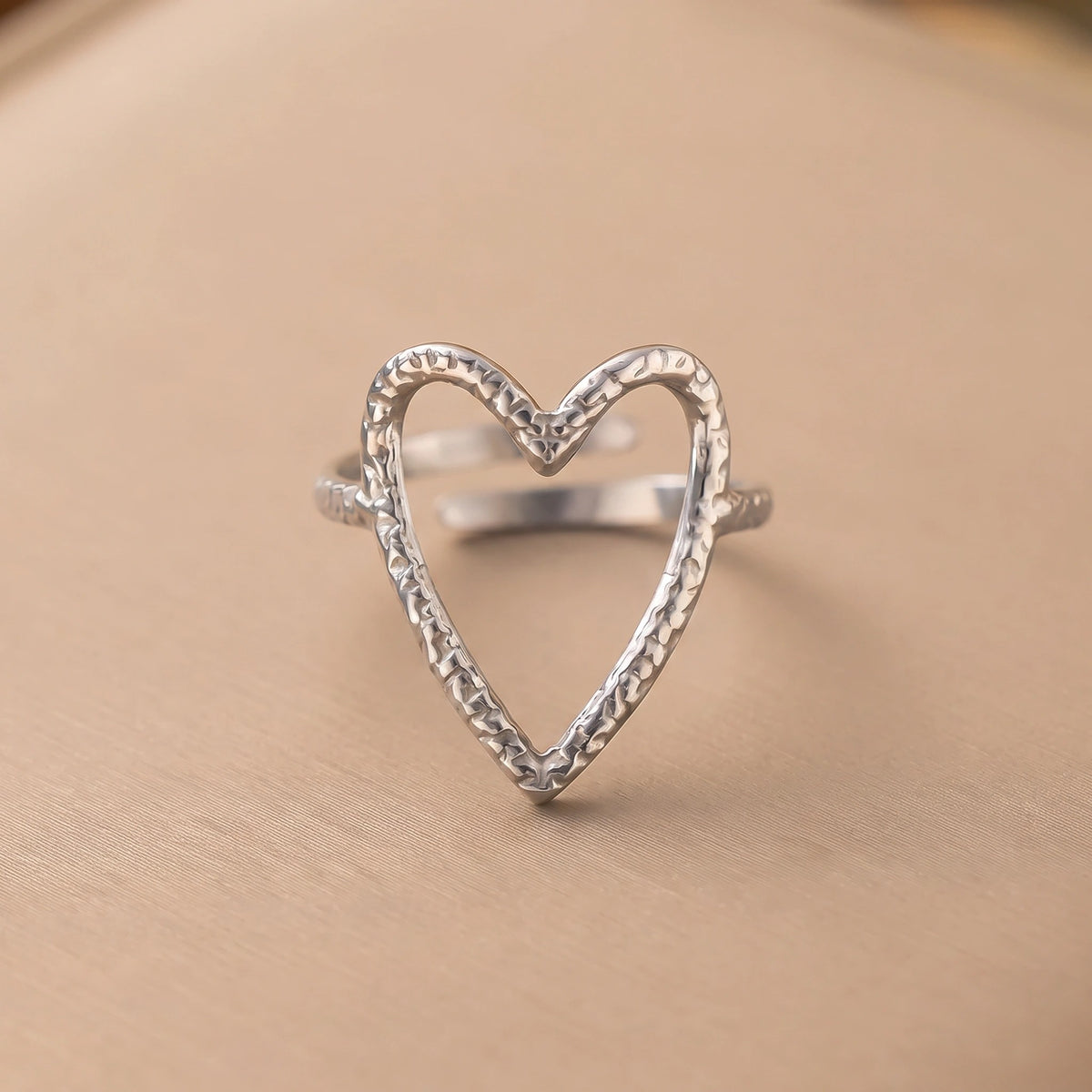 MYKI Open Heart Adjustable Ring | Handcrafted Finish (MKR729-SSYI)