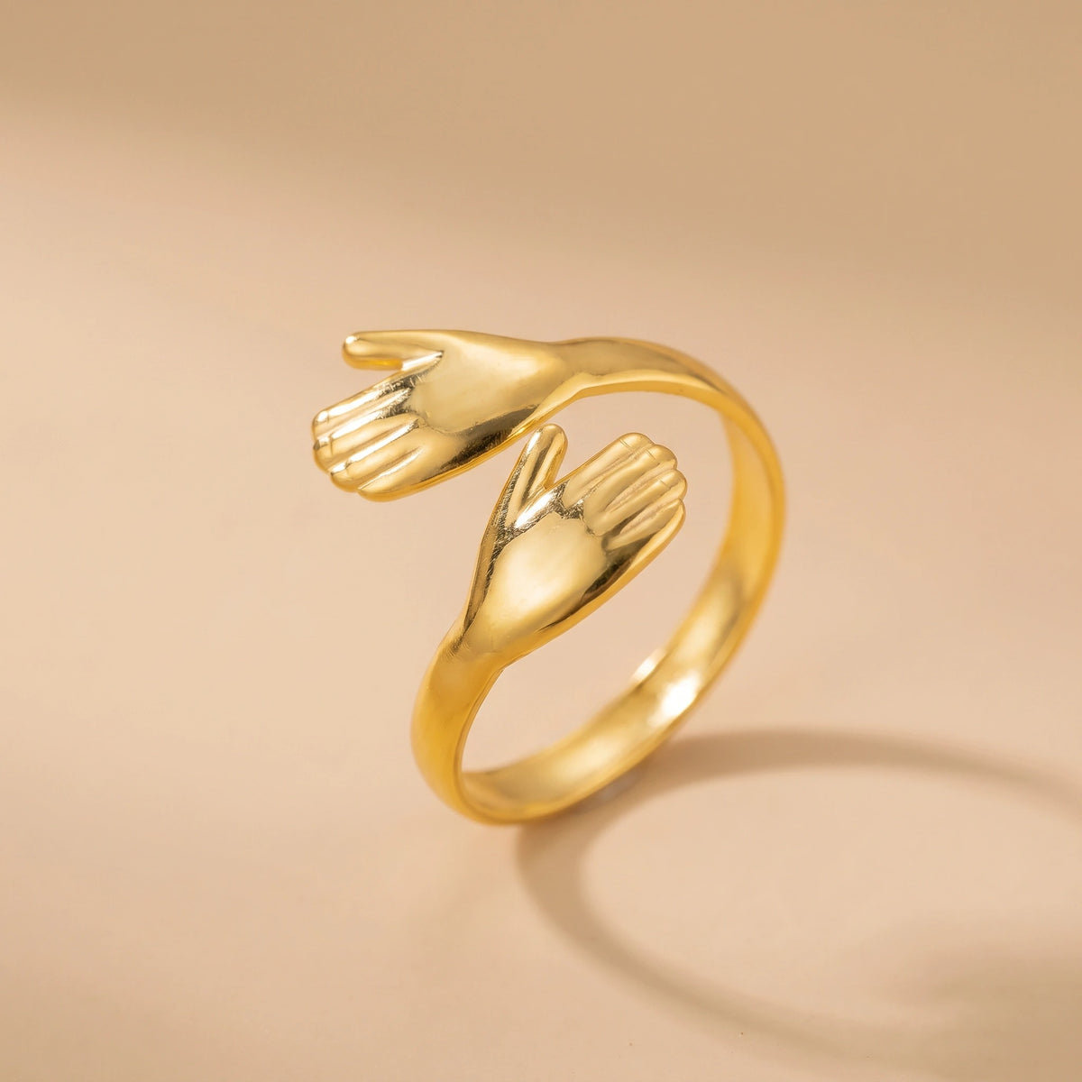 MYKI Gold Plated Adjustable Hand Design Ring | Anti-Tarnish (MKR739G-SSYI)