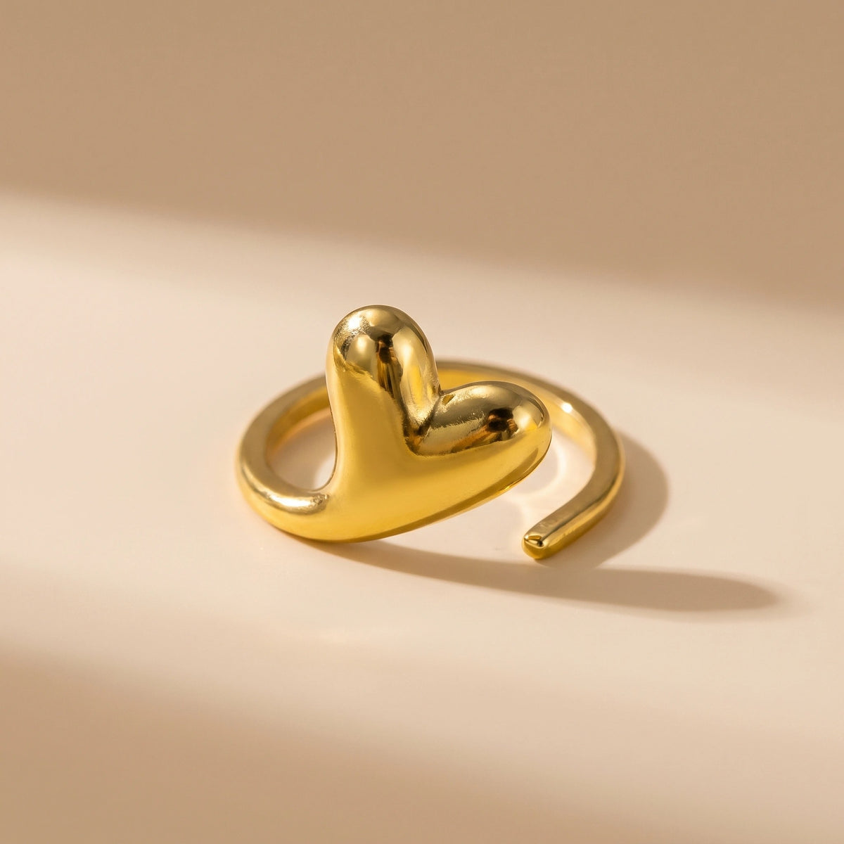 MYKI Adjustable Double Heart Ring | Anti-Tarnish (MKR741-SSYI)