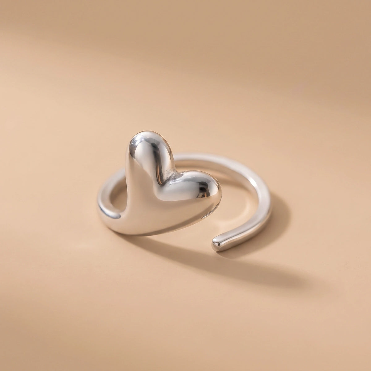 MYKI Adjustable Double Heart Ring | Anti-Tarnish (MKR741-SSYI)