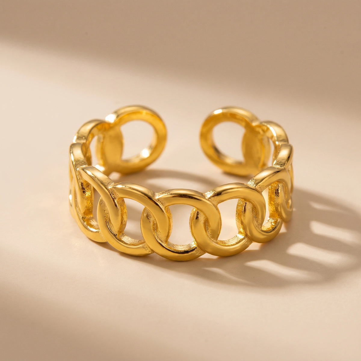 MYKI Chain Link Adjustable Ring | Anti-Tarnish (MKR742-SSYI)