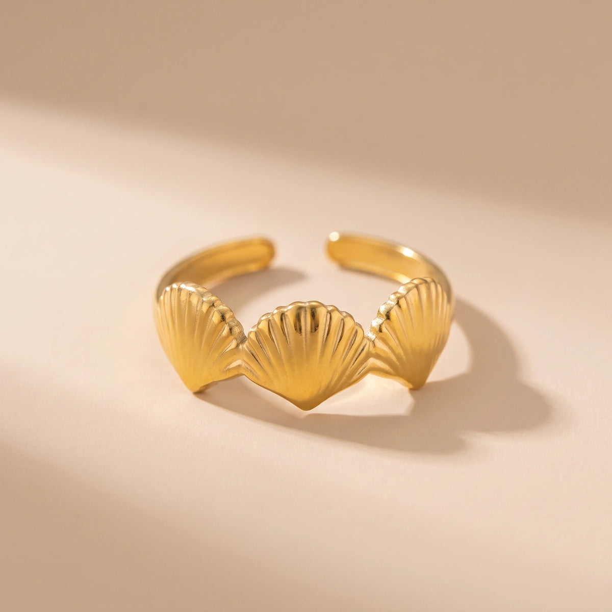 MYKI Shell Design Adjustable Ring | Anti-Tarnish (MKR743-SSYI)