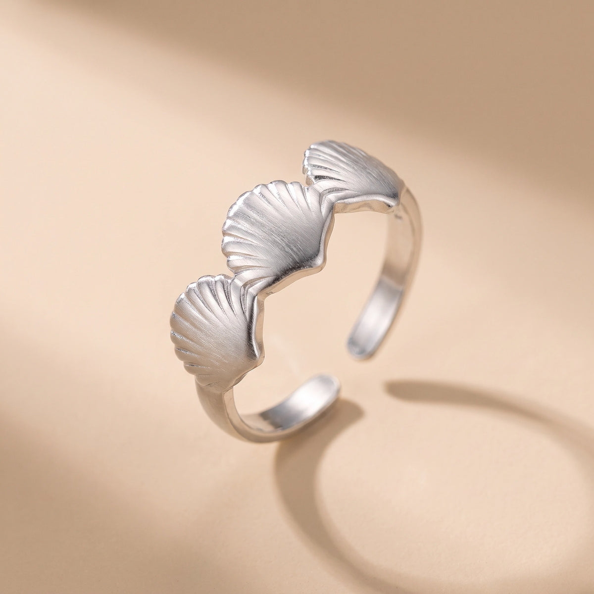 MYKI Shell Design Adjustable Ring | Anti-Tarnish (MKR743-SSYI)