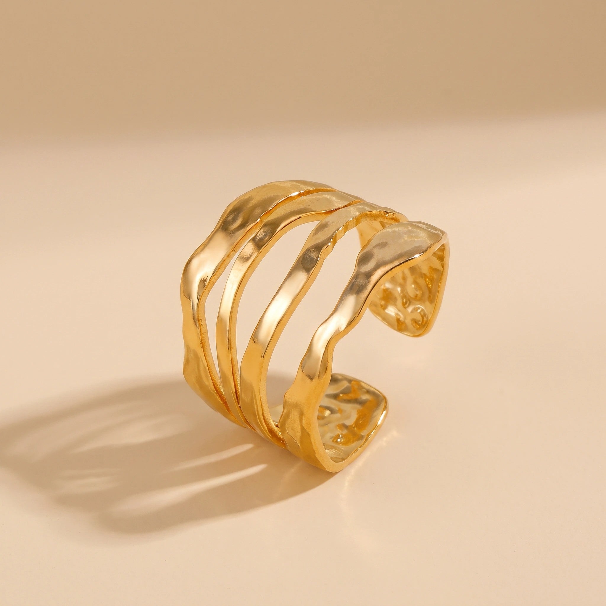 MYKI Multi-Layered Adjustable Band Ring | Anti Tarnish | MYKI (MKR755-SSYI)