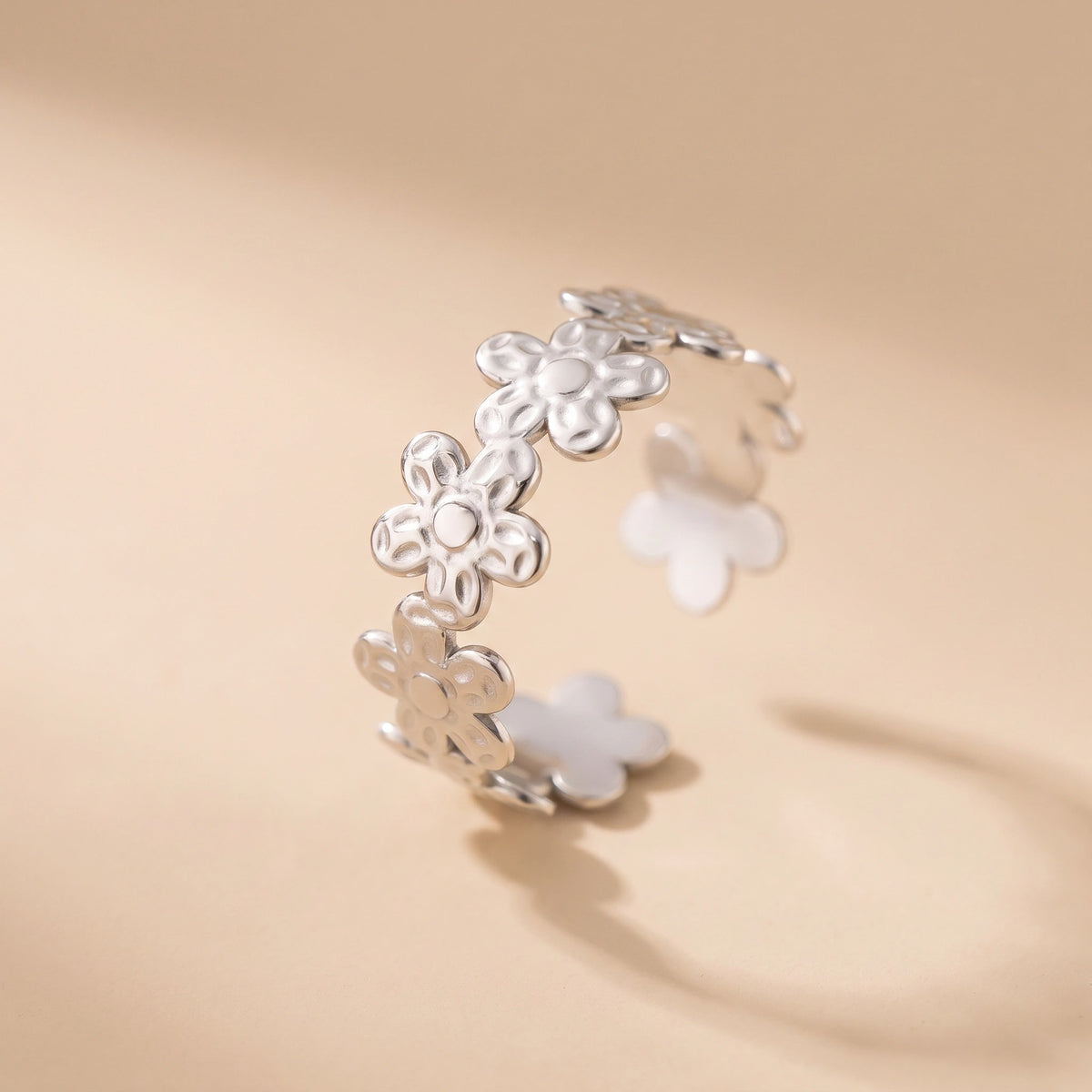 MYKI Floral Adjustable Ring | Anti Tarnish | MYKI (MKR761-SSYI)