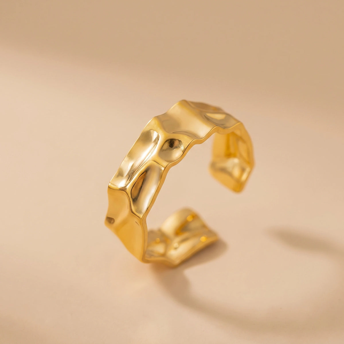 MYKI Textured Abstract Adjustable Ring | Anti Tarnish | MYKI (MKR762-SSYI)