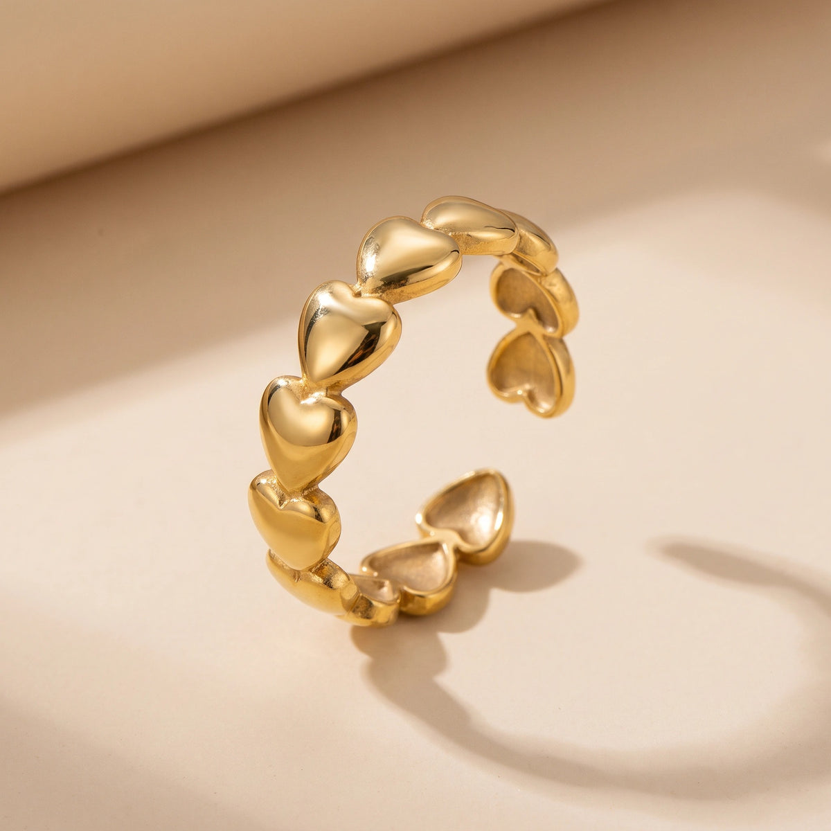 MYKI Linked Heart Adjustable Ring | Anti Tarnish | MYKI (MKR767-SSYI)