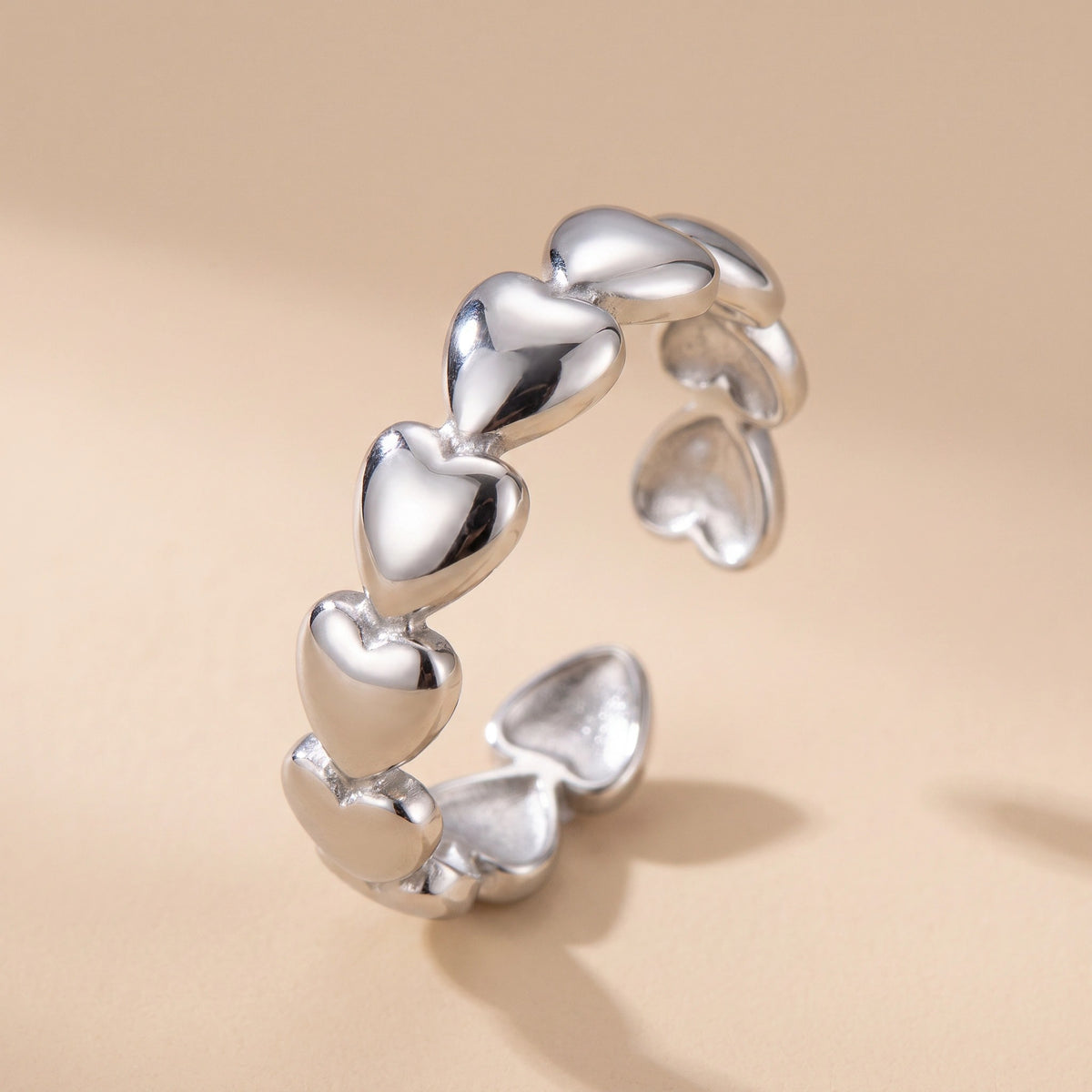 MYKI Linked Heart Adjustable Ring | Anti Tarnish | MYKI (MKR767-SSYI)