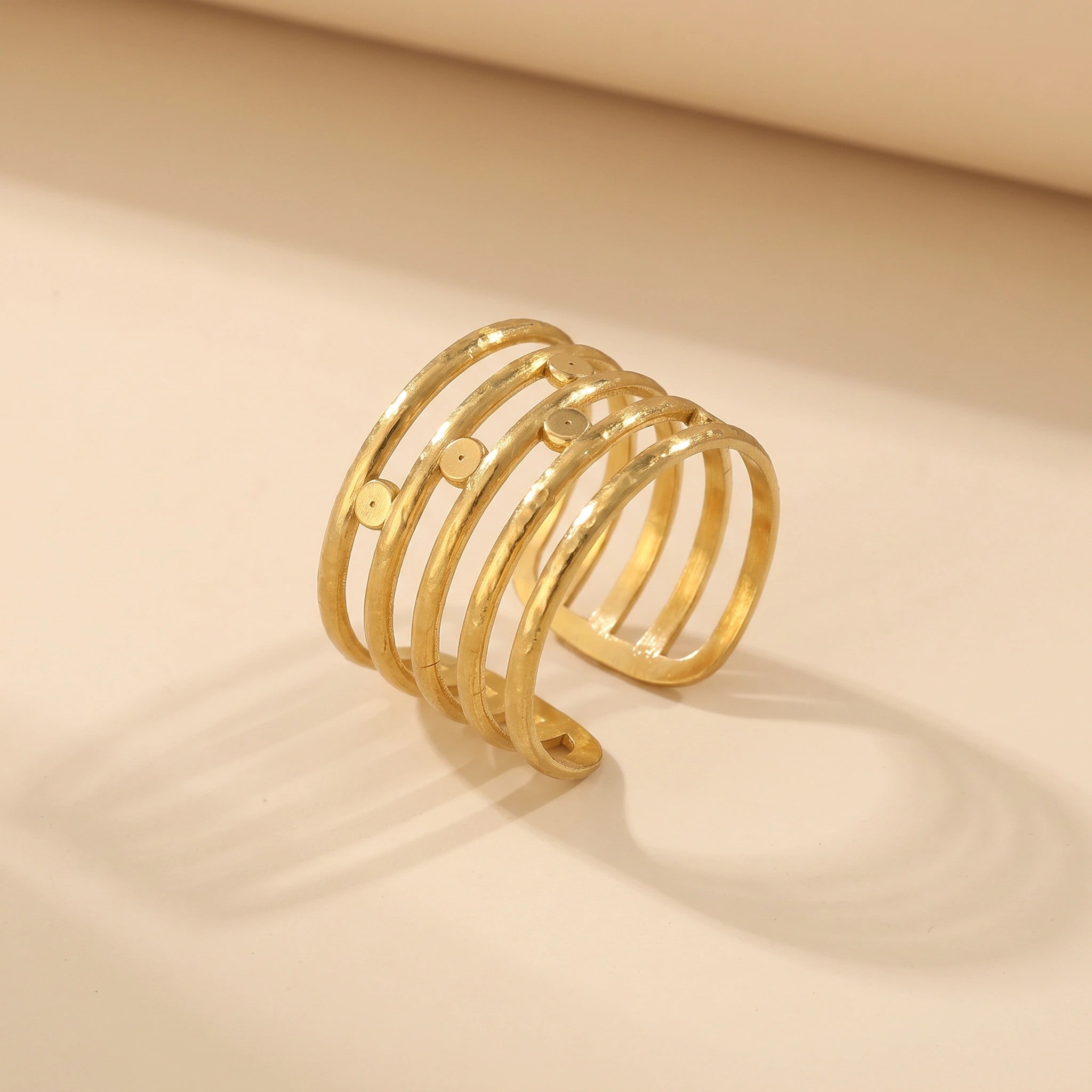 MYKI Multi Band Adjustable Ring | Anti Tarnish Finish (MKR775-SSYI)