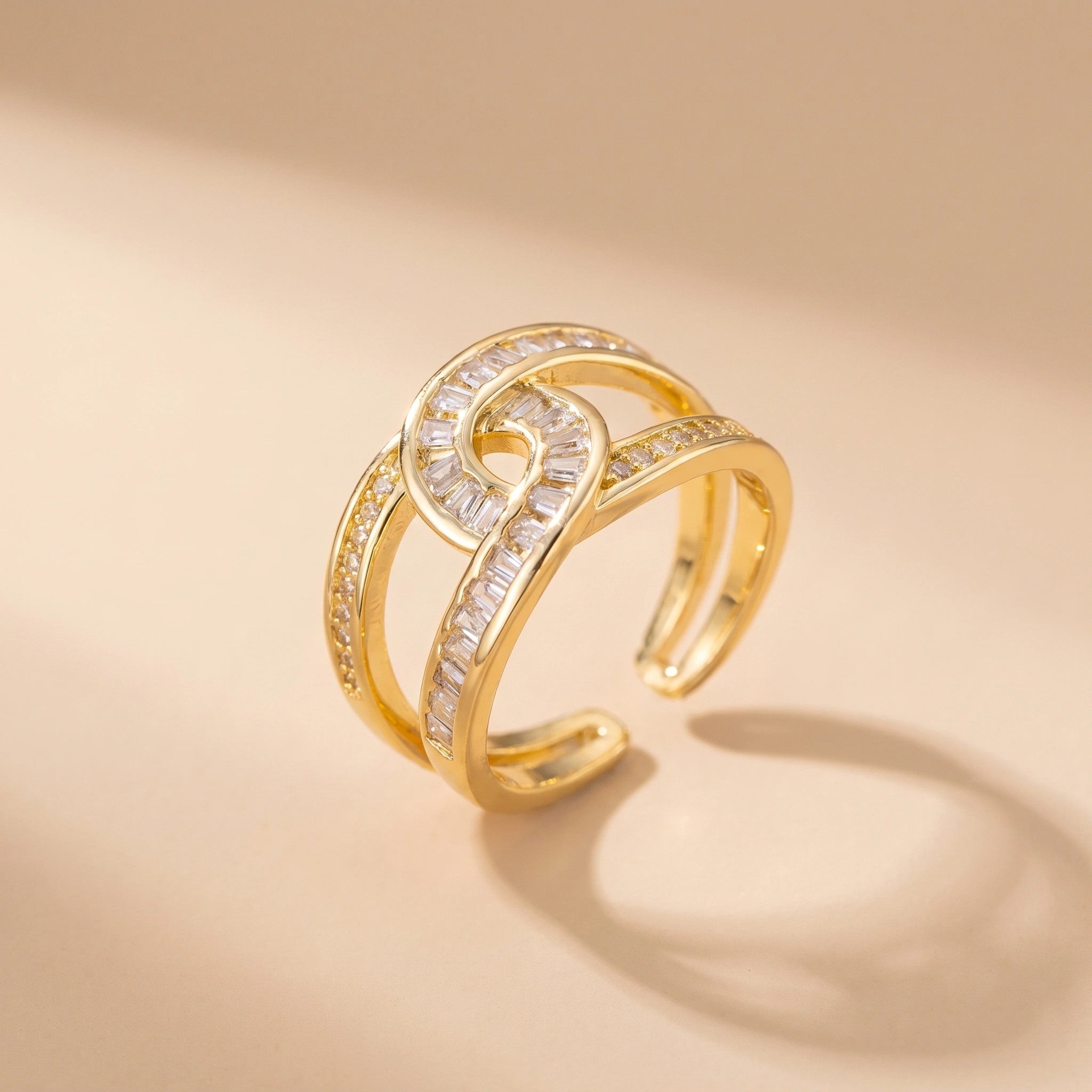 MYKI Crystal Infinity Adjustable Ring | Anti Tarnish Finish (MKR782-SSYI)