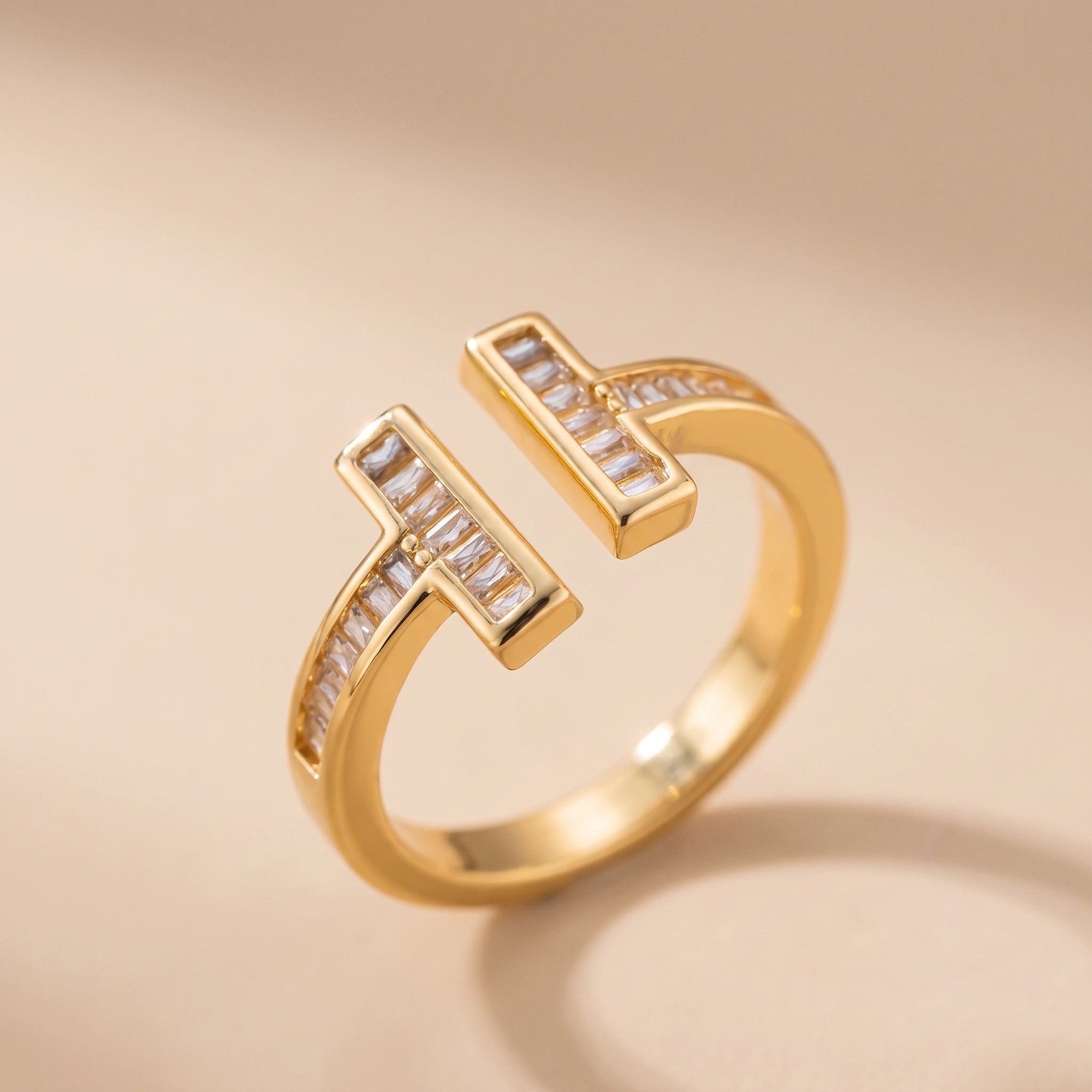 MYKI Baguette Bar Adjustable Ring | Anti Tarnish Finish (MKR784-SSYI)