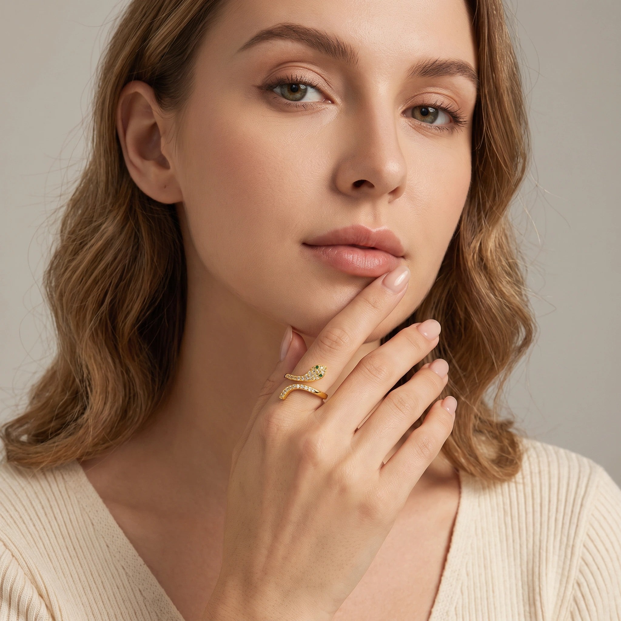 MYKI Snake Design Adjustable Ring | Anti Tarnish Finish (MKR786-SSYI)