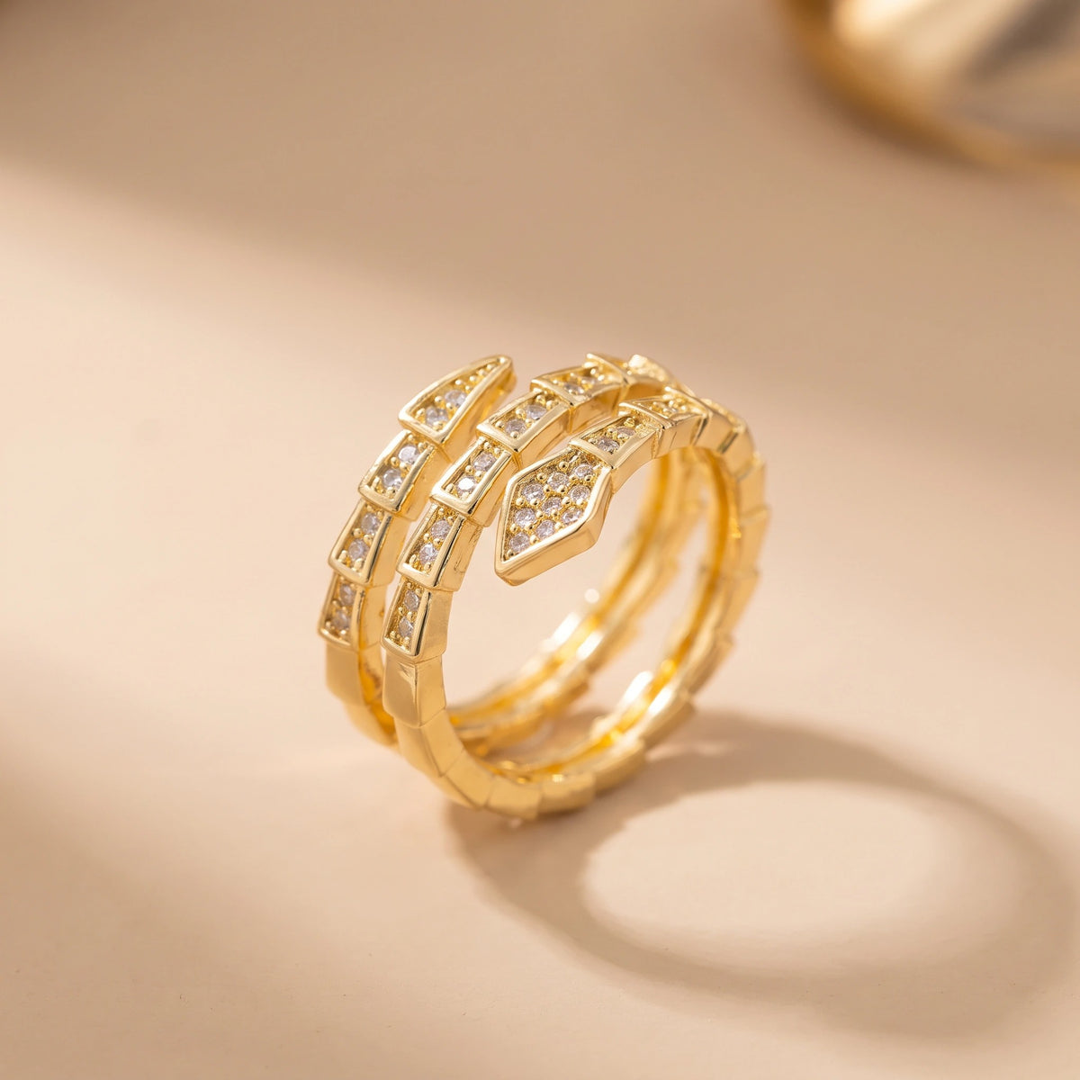 MYKI Dual Snake Wrap Adjustable Ring | Anti Tarnish Finish (MKR787-SSYI)