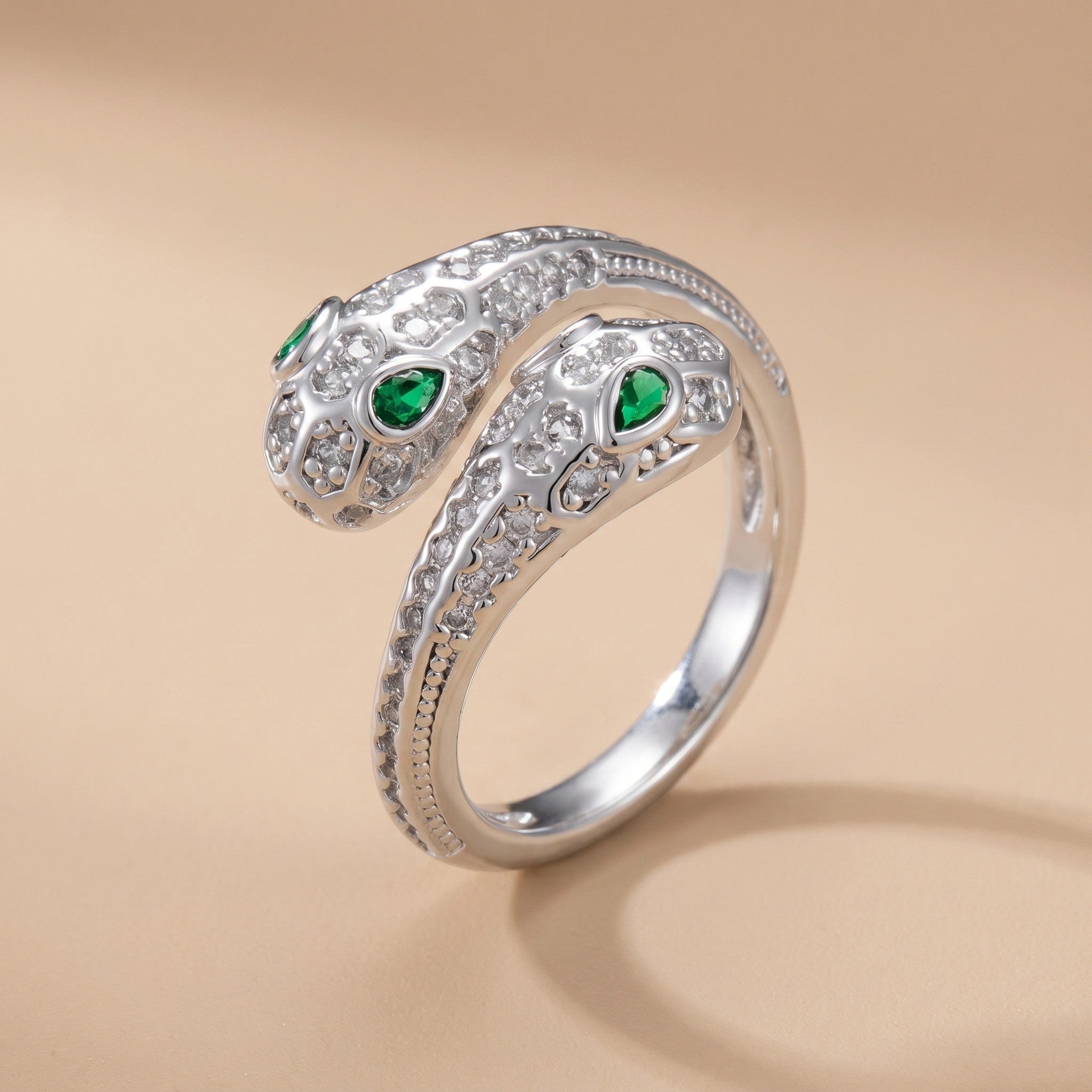 MYKI Dual Snake Wrap Adjustable Ring | Anti Tarnish Finish (MKR788-SSYI)
