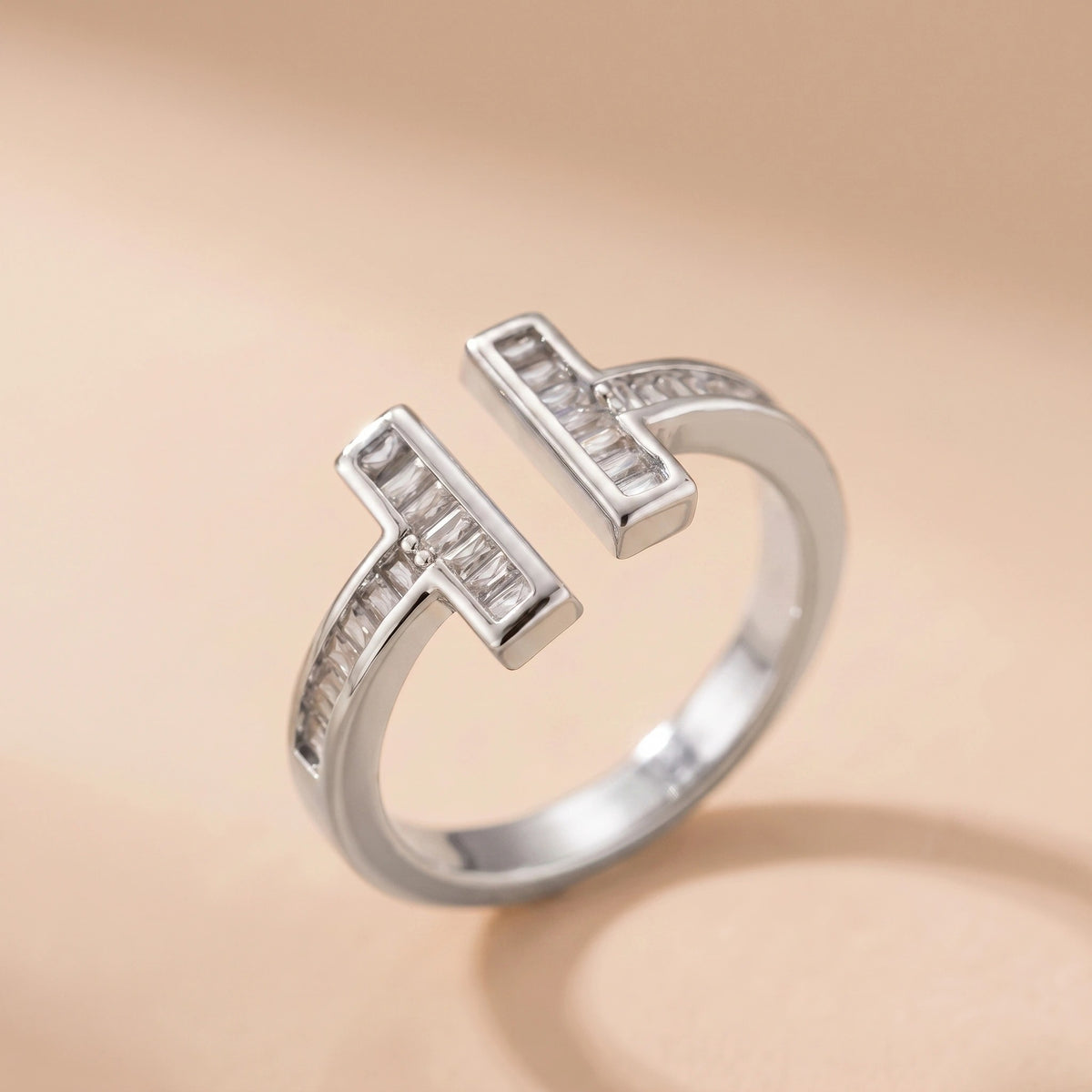 MYKI Baguette Bar Adjustable Ring | Anti Tarnish Finish (MKR784-SSYI)
