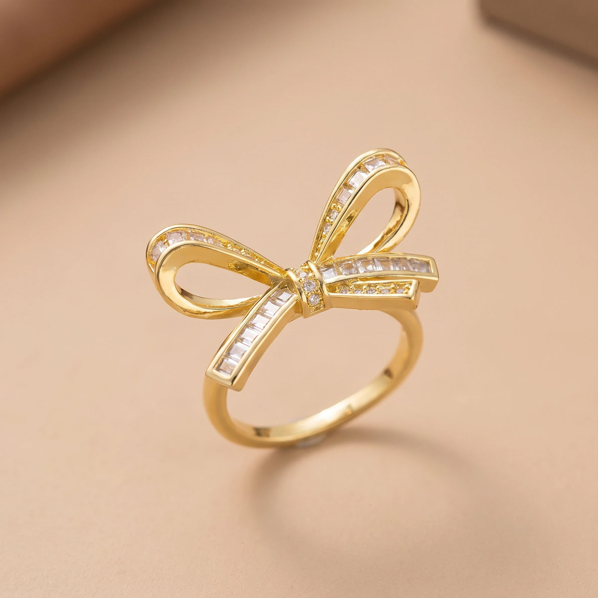 MYKI Ribbon Bow Statement Ring | Anti Tarnish Finish (MKR796-SSYI)