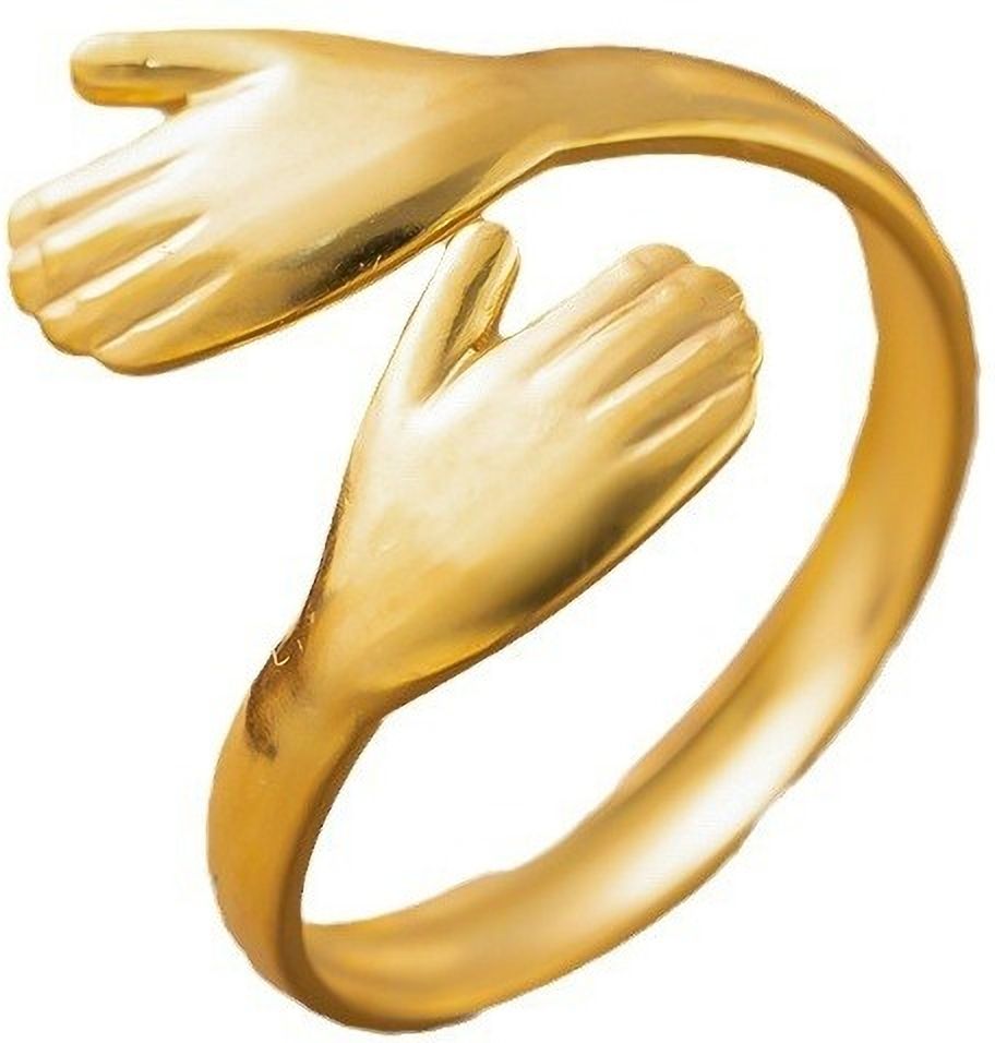 MYKI Gold Plated Adjustable Hand Design Ring | Anti-Tarnish (MKR739G-SSYI)