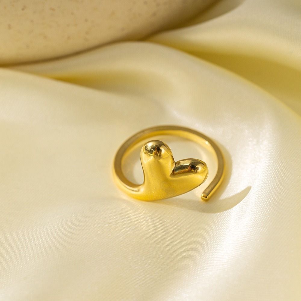 MYKI Adjustable Double Heart Ring | Anti-Tarnish (MKR741-SSYI)