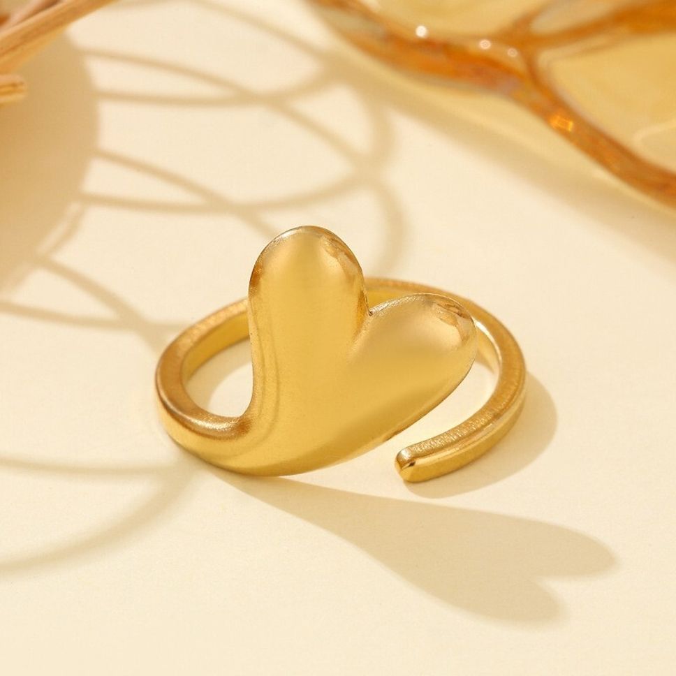MYKI Adjustable Double Heart Ring | Anti-Tarnish (MKR741-SSYI)