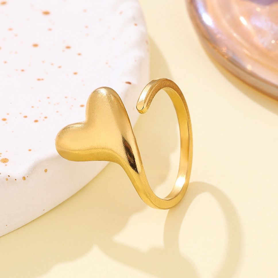 MYKI Adjustable Double Heart Ring | Anti-Tarnish (MKR741-SSYI)